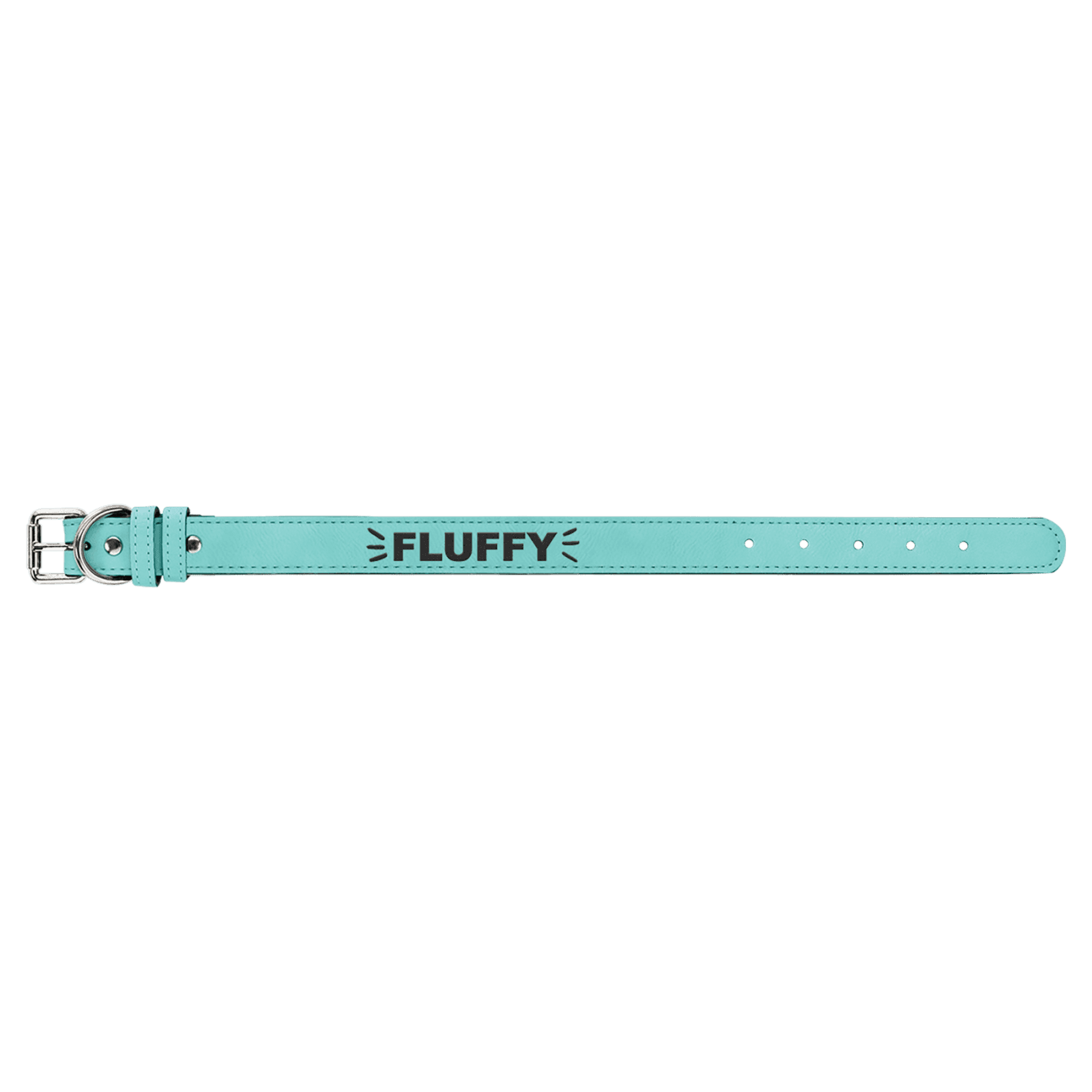 Teal Medium Leatherette Dog Collar