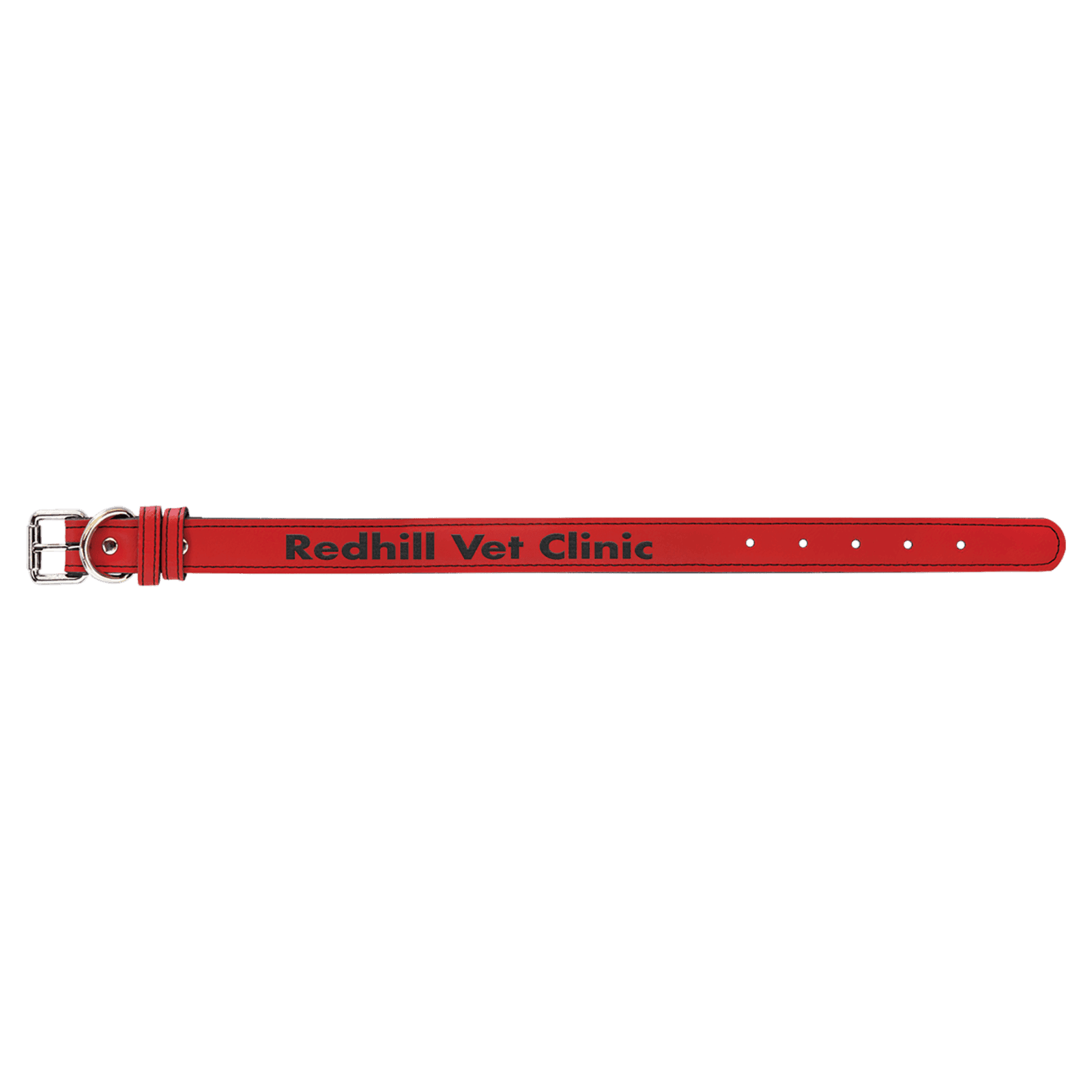 Red Medium Leatherette Dog Collar