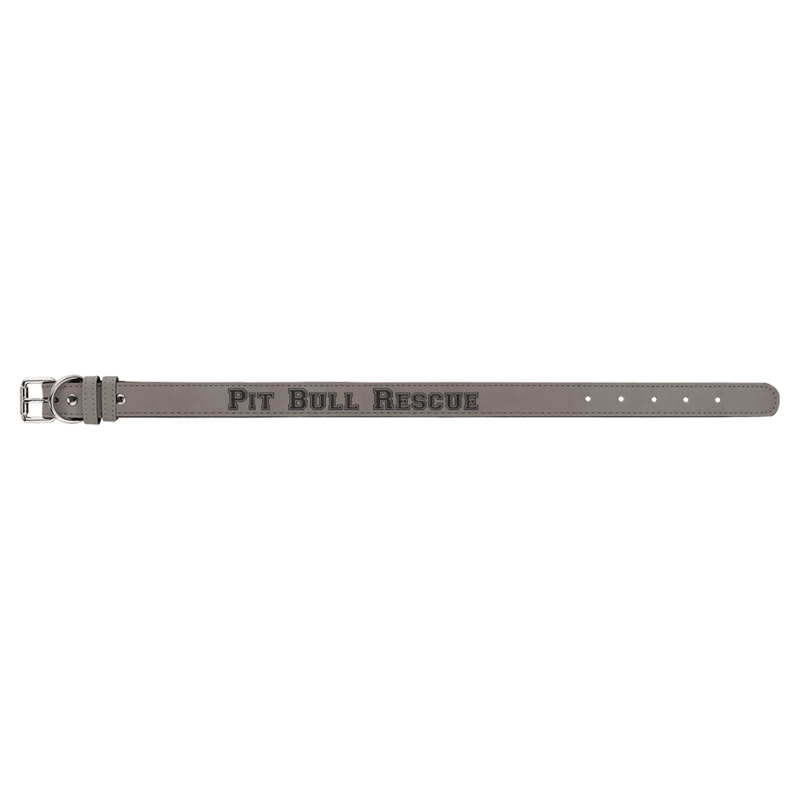 Gray Large Leatherette Dog Collar