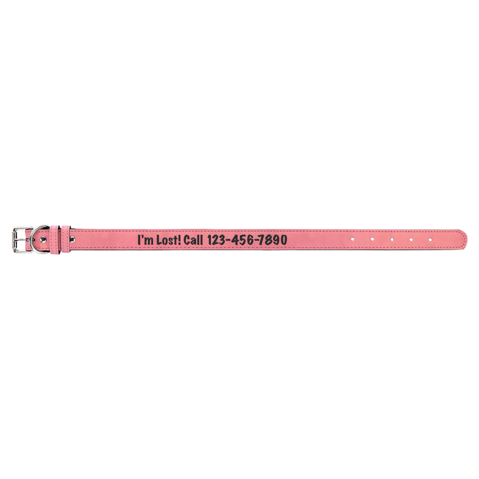 Pink Large Leatherette Dog Collar