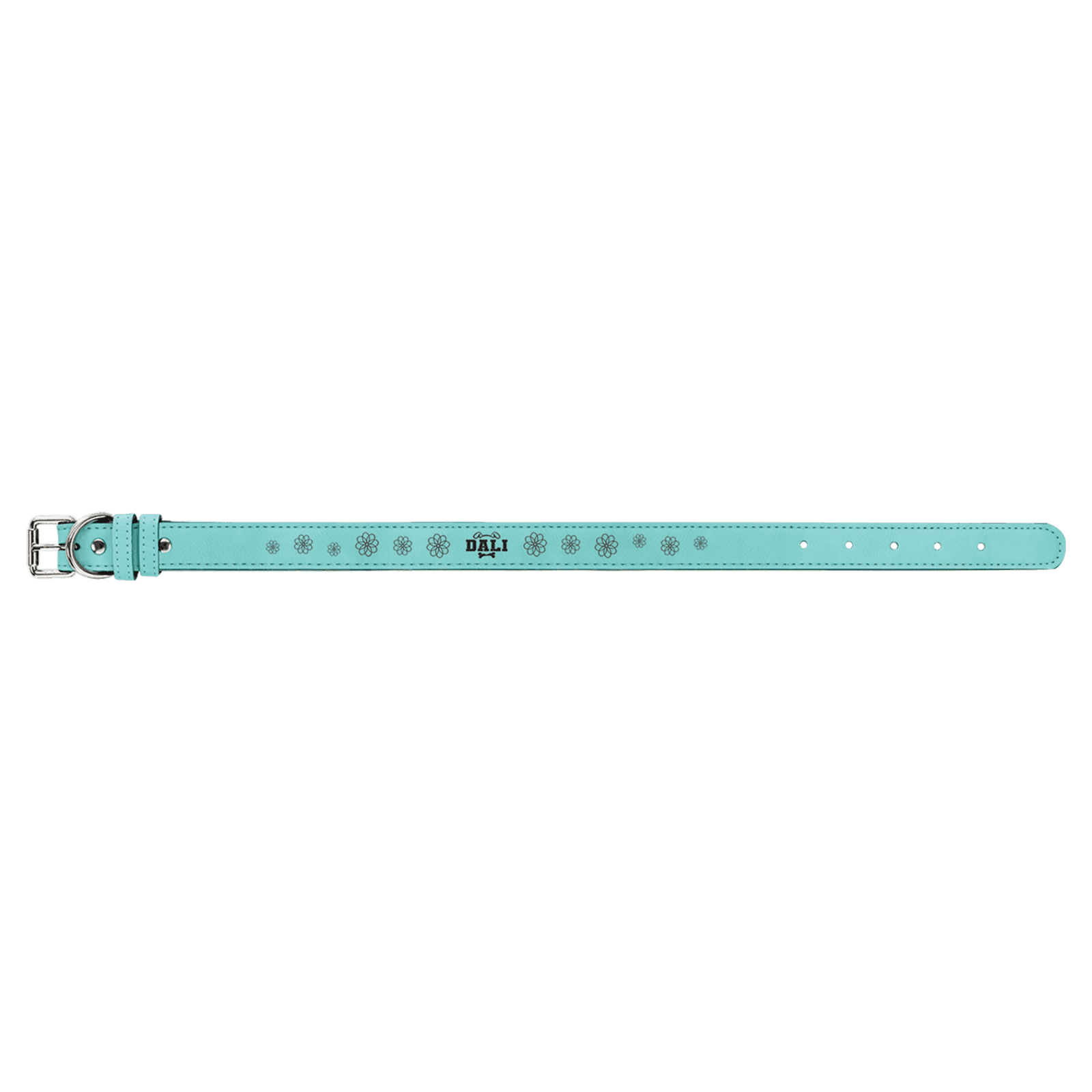 Teal Large Leatherette Dog Collar