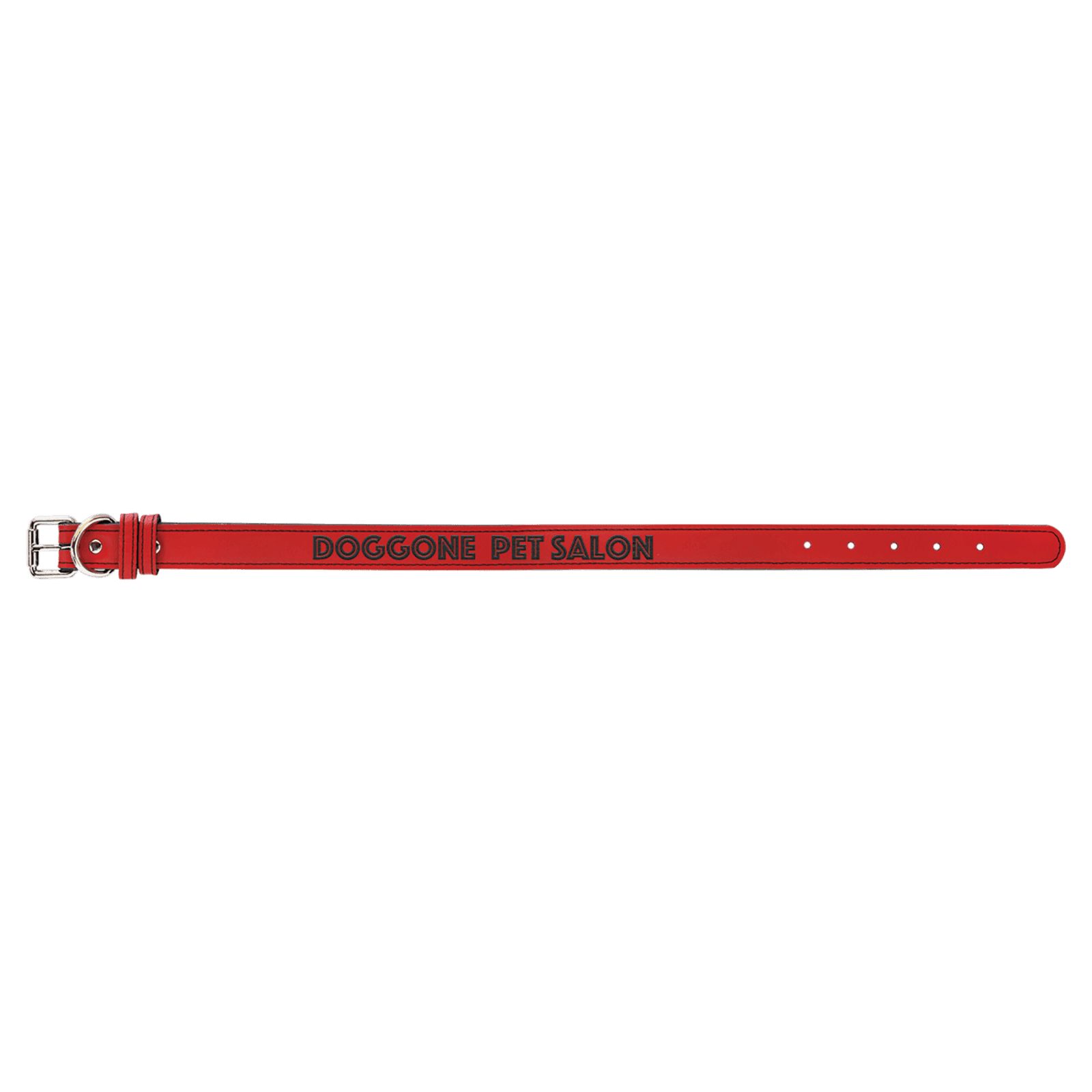 Red Large Leatherette Dog Collar