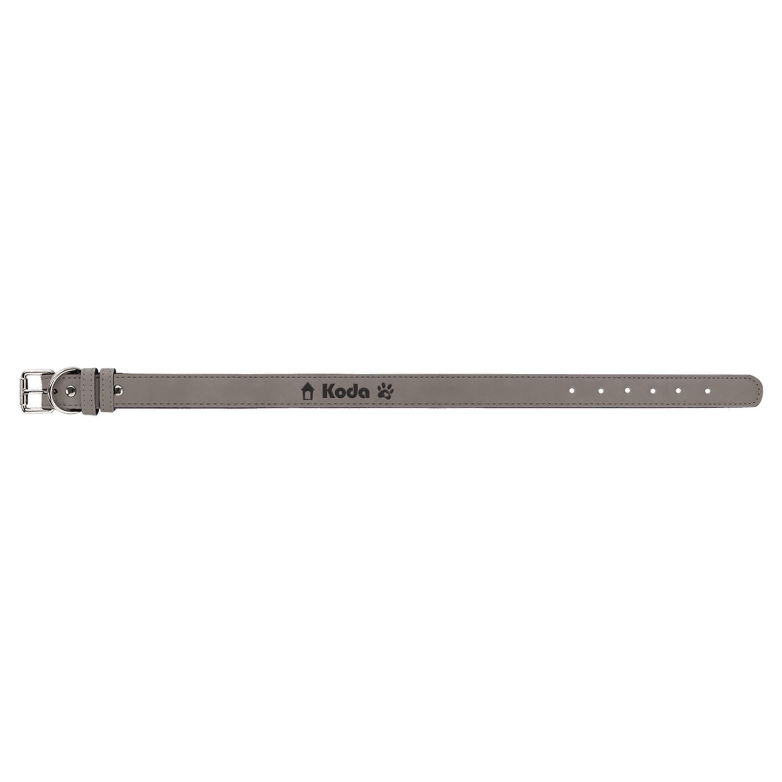Gray Extra Large Leatherette Dog Collar