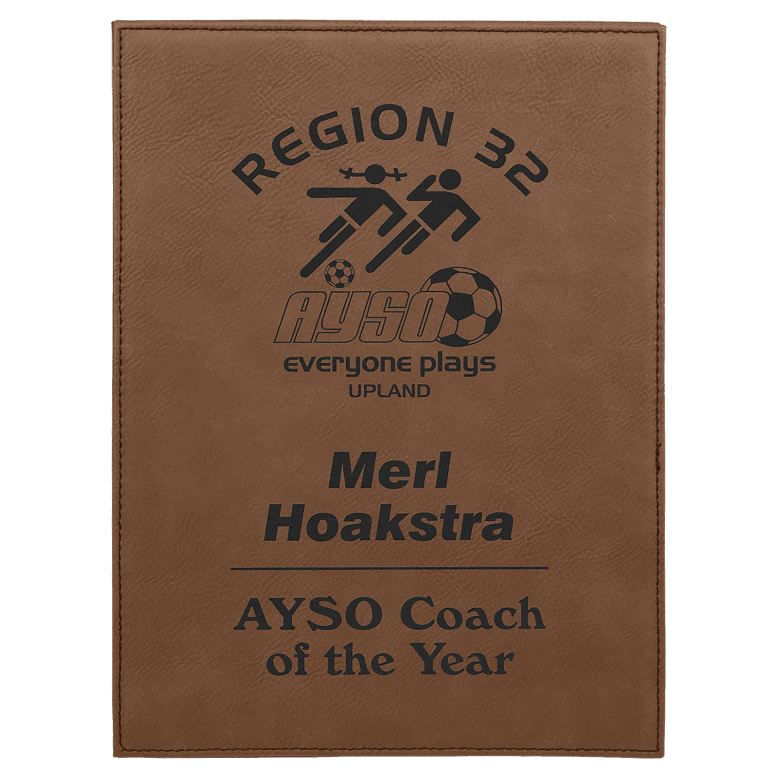 Dark Brown 9" x 12" Laserable Leatherette Plaque