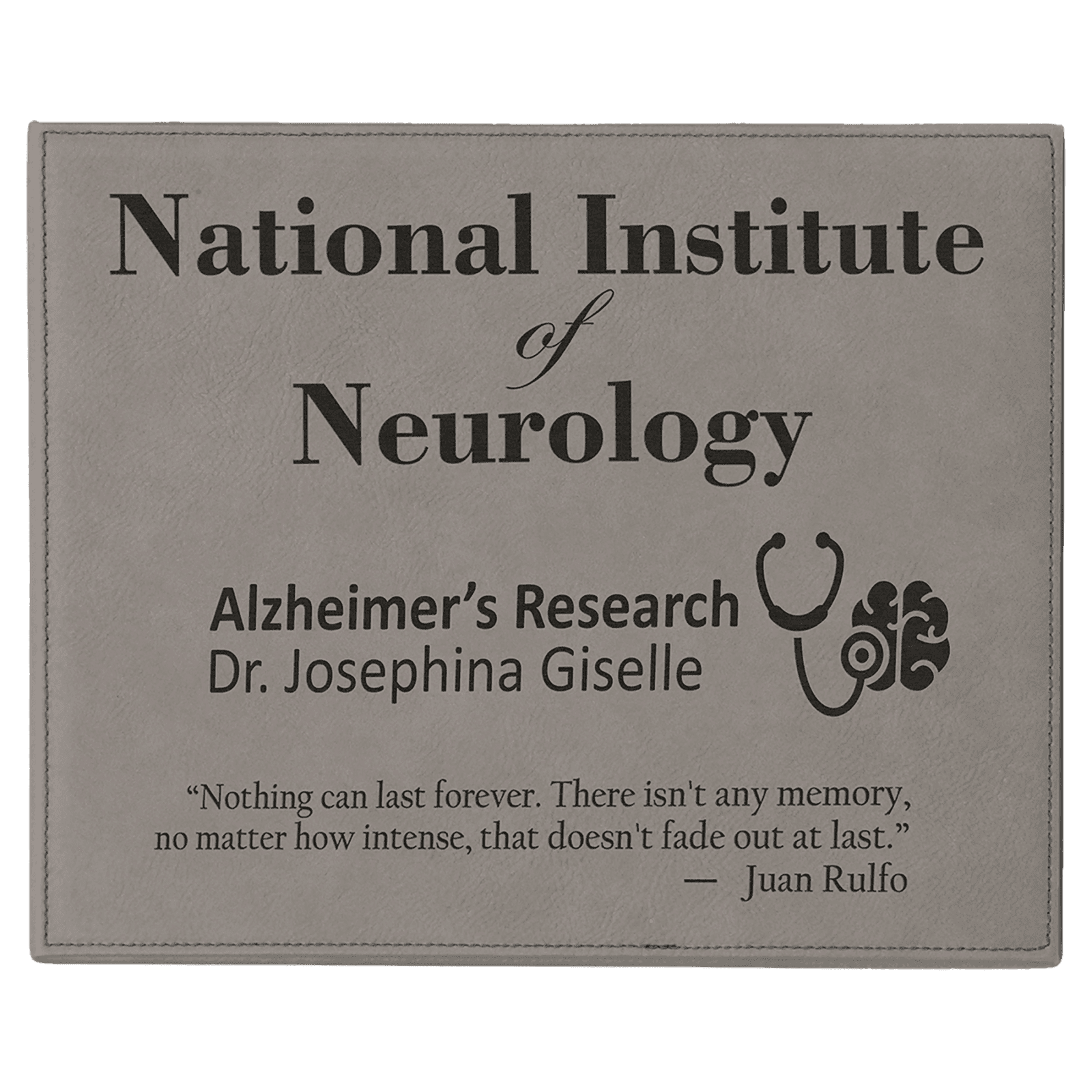 Gray 9" x 12" Laserable Leatherette Plaque