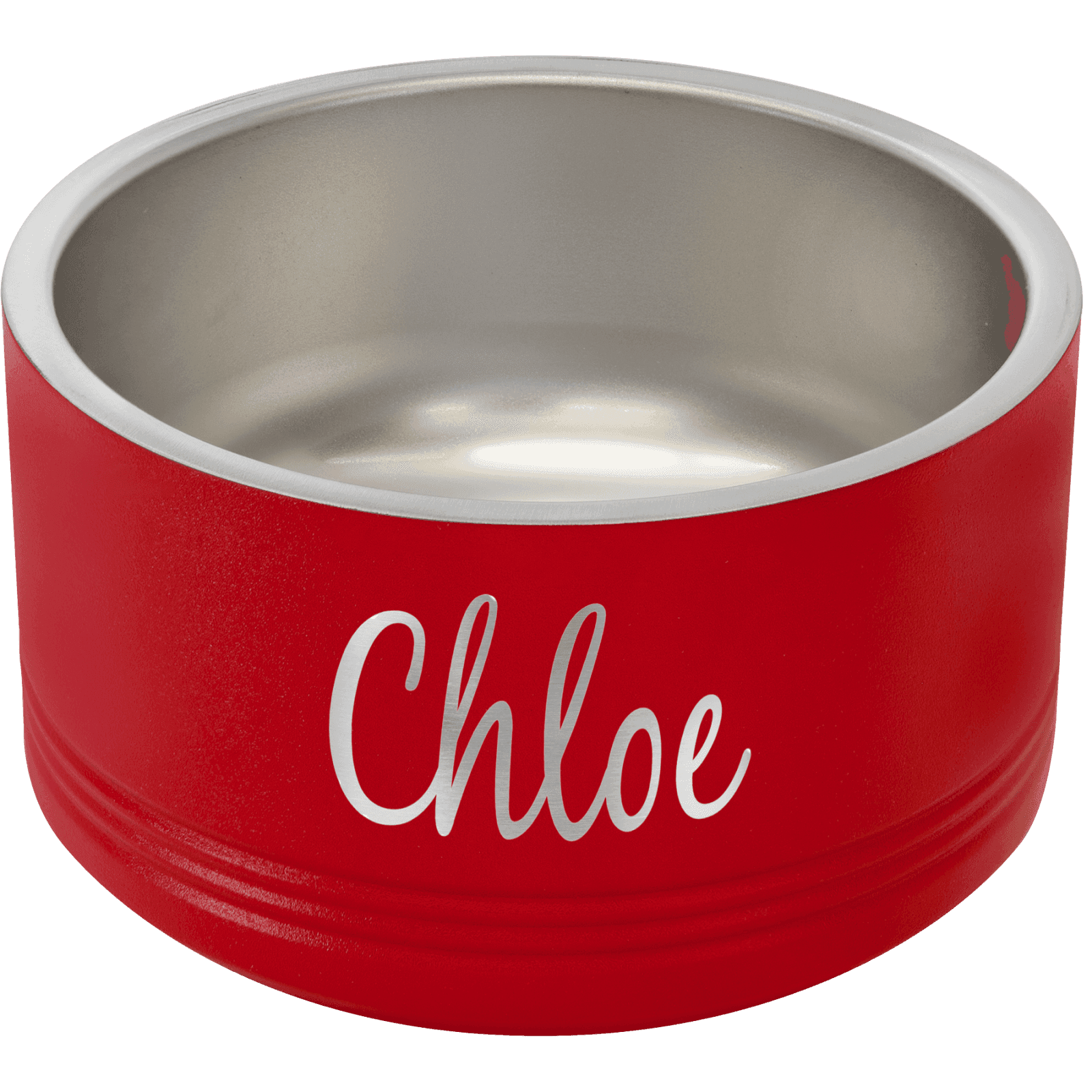 Red 18 oz. Polar Camel Powder Coated Stainless Steel Dog Bowl