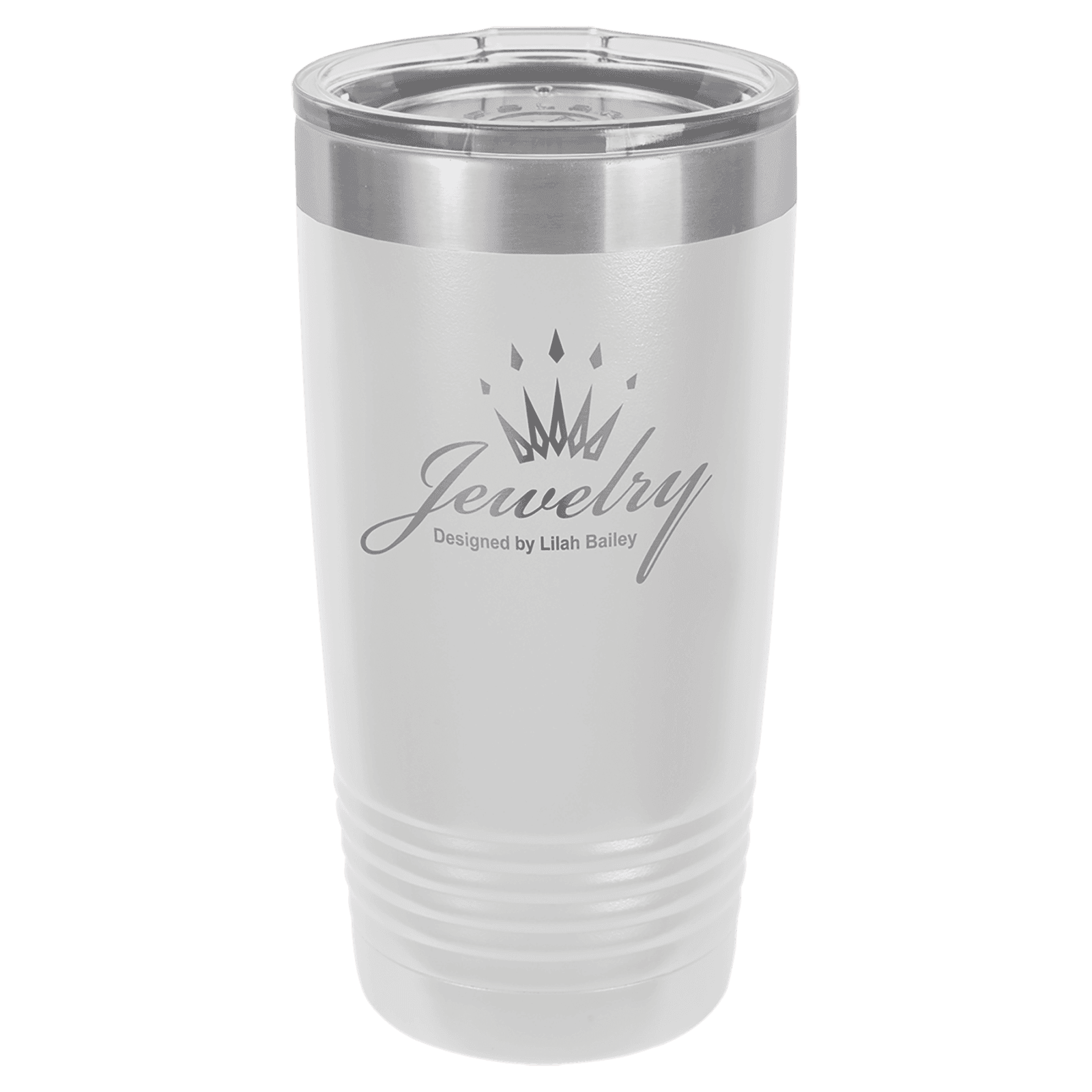 White 20 oz. Polar Camel Ringneck Tumbler with Clear Lid