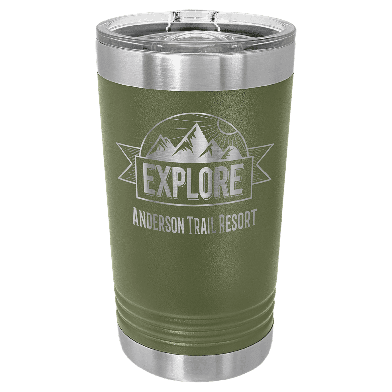 Olive Green 16 oz. Polar Camel Pint Tumbler with Slider Lid
