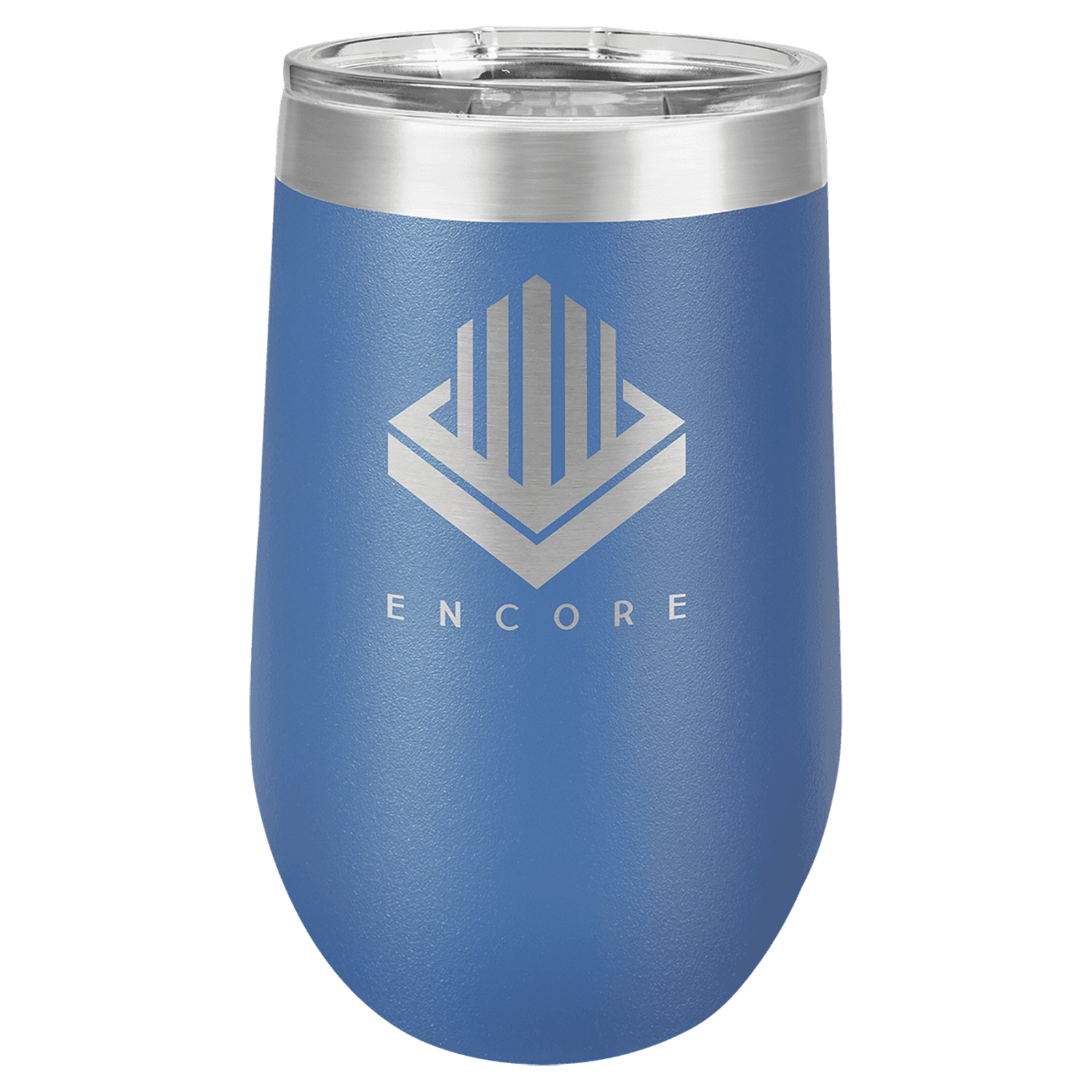 Royal Blue 16 oz. Polar Camel Stemless Tumbler with Clear Lid