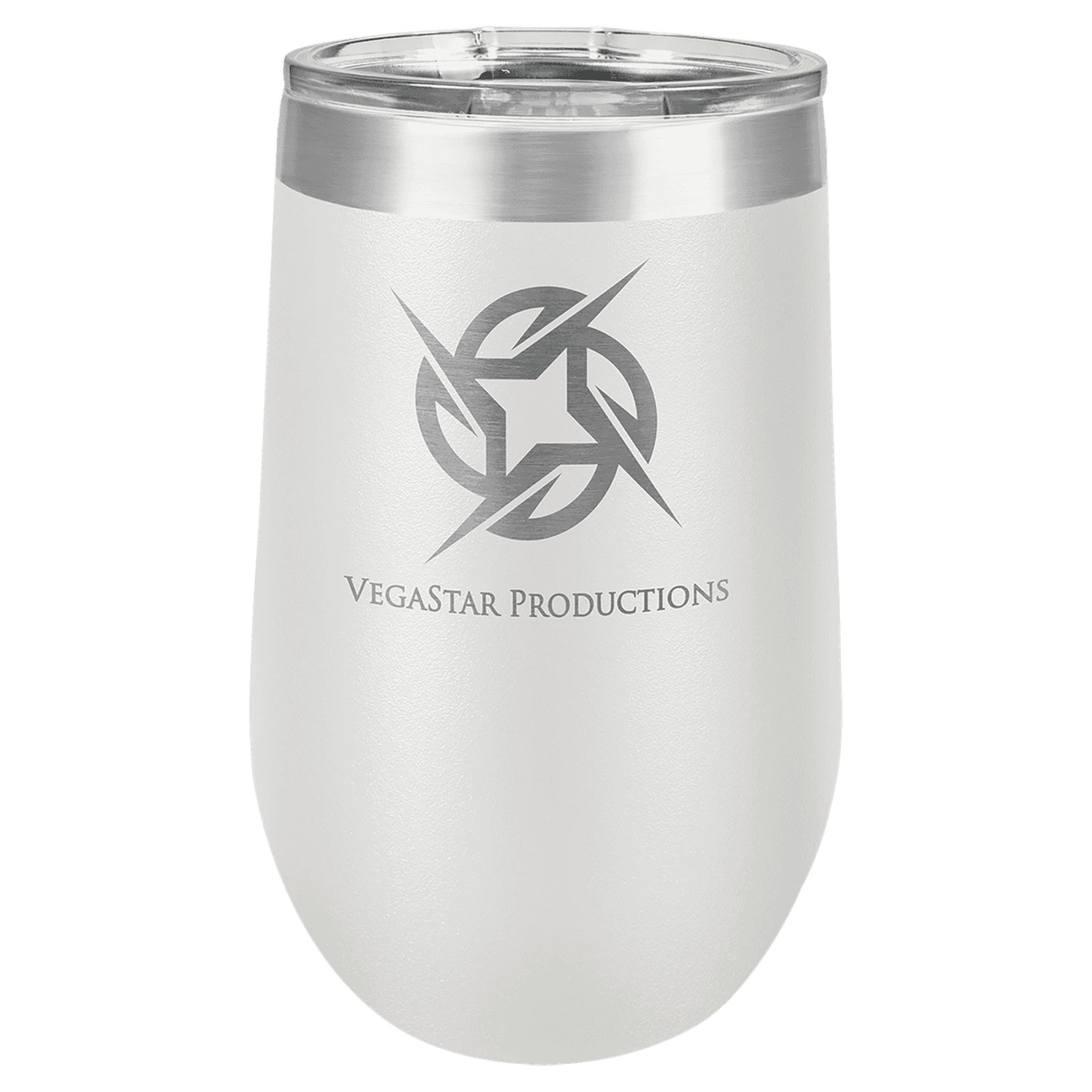 White 16 oz. Polar Camel Stemless Tumbler with Clear Lid