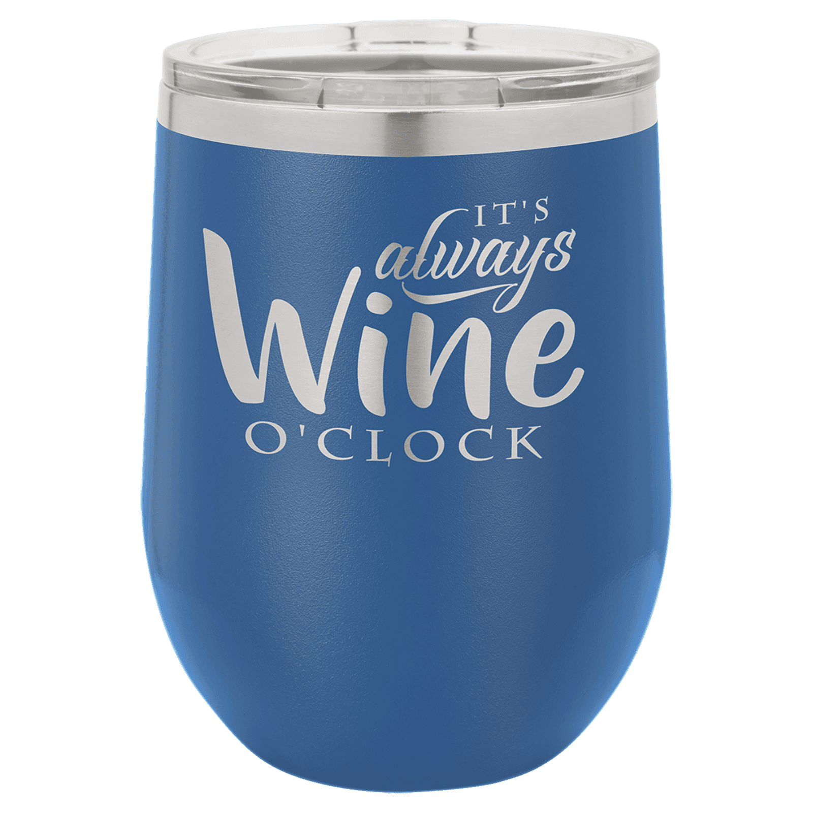 Royal Blue 12 oz. Polar Camel Stemless Wine Tumbler with Clear Lid