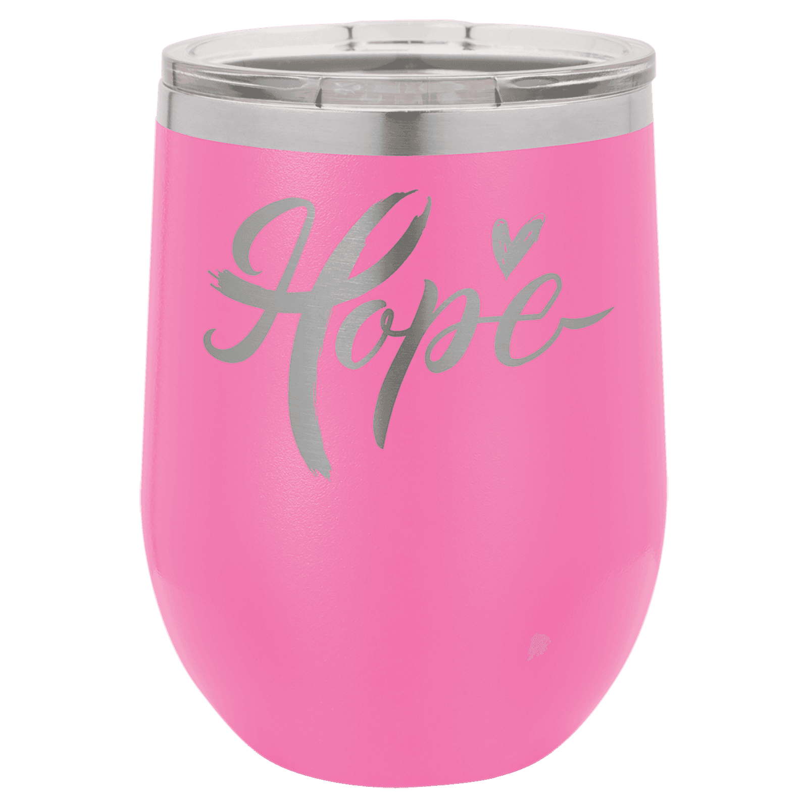 Pink 12 oz. Polar Camel Stemless Wine Tumbler with Clear Lid