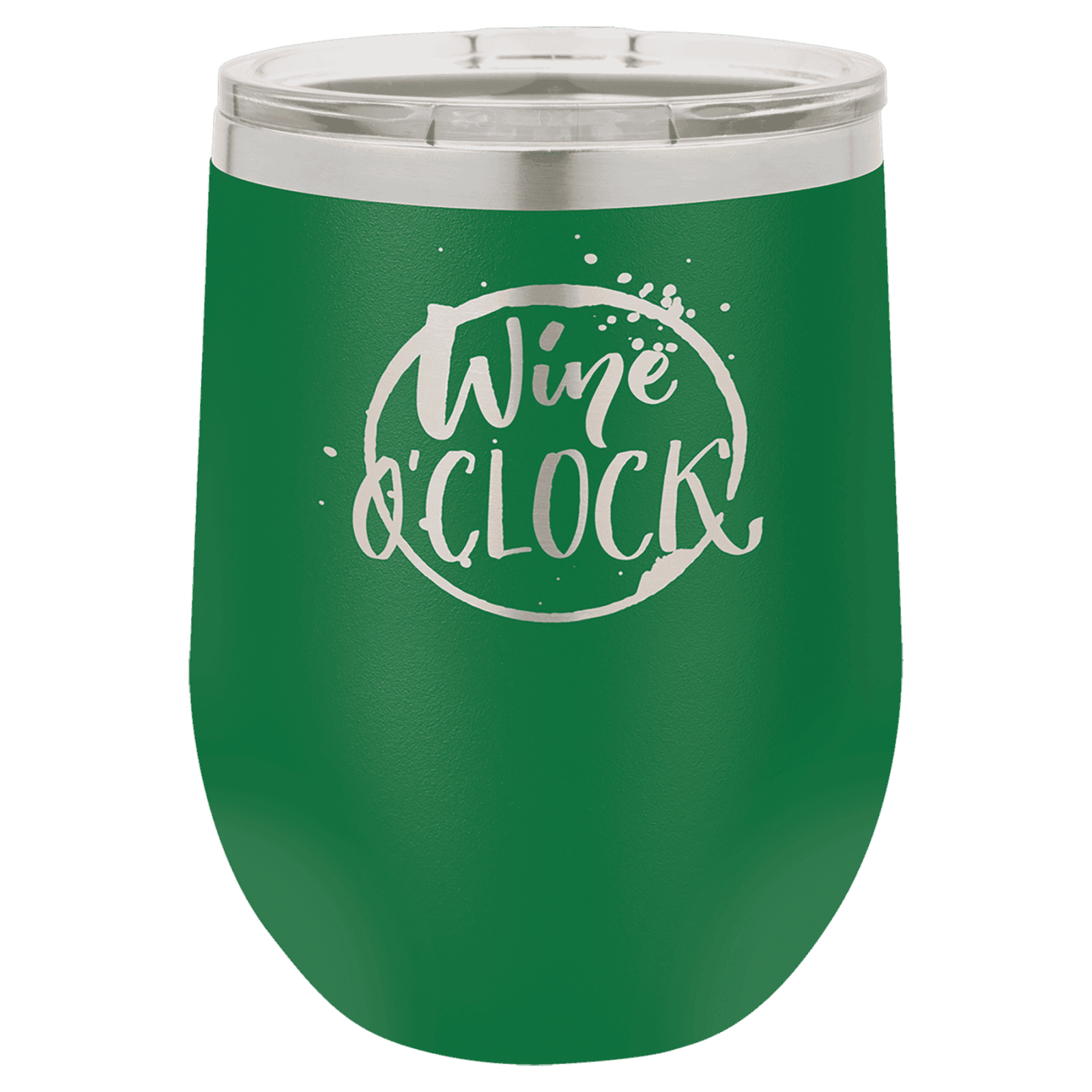 Green 12 oz. Polar Camel Stemless Wine Tumbler with Clear Lid