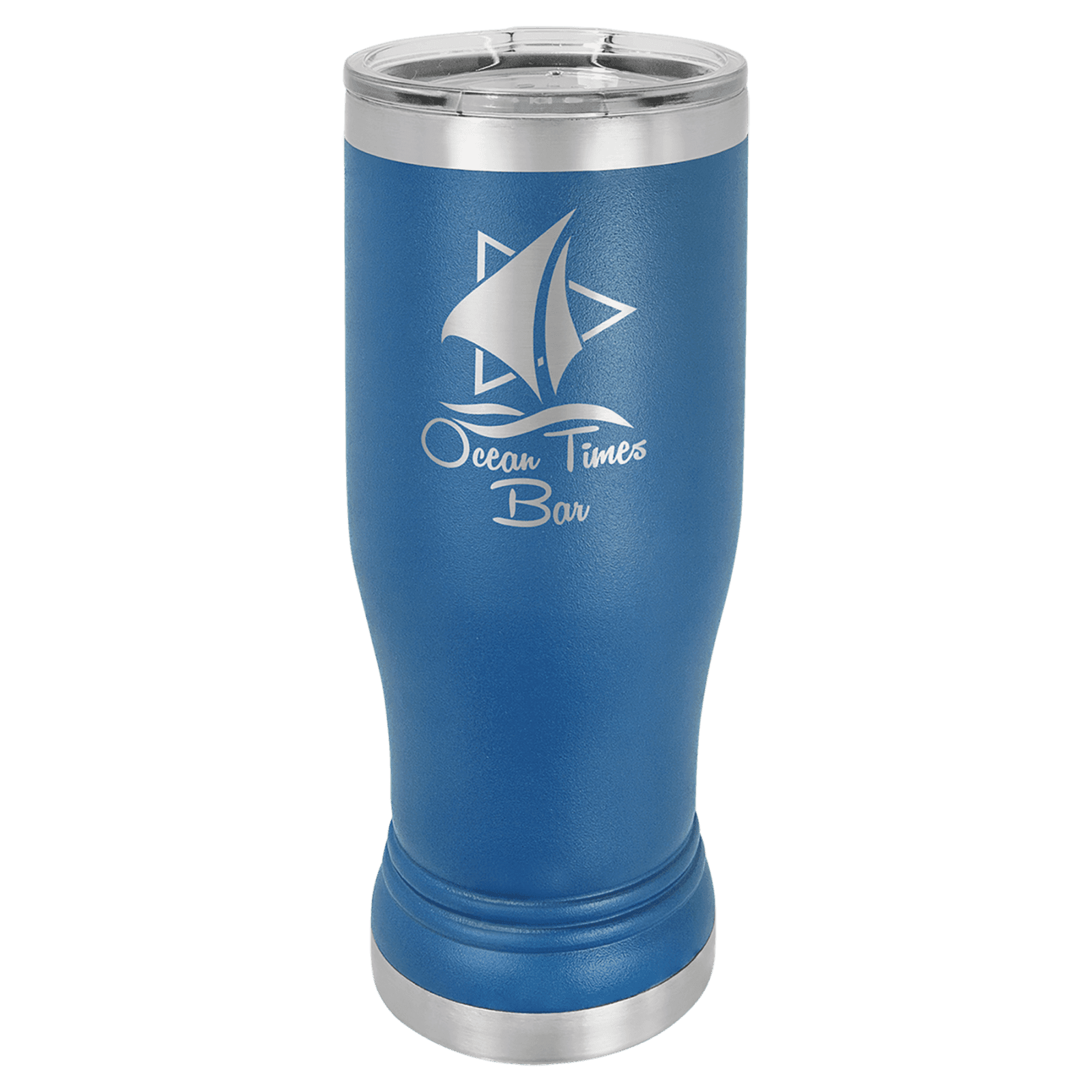 Royal Blue 14 oz. Polar Camel Pilsner Tumbler with Clear Lid