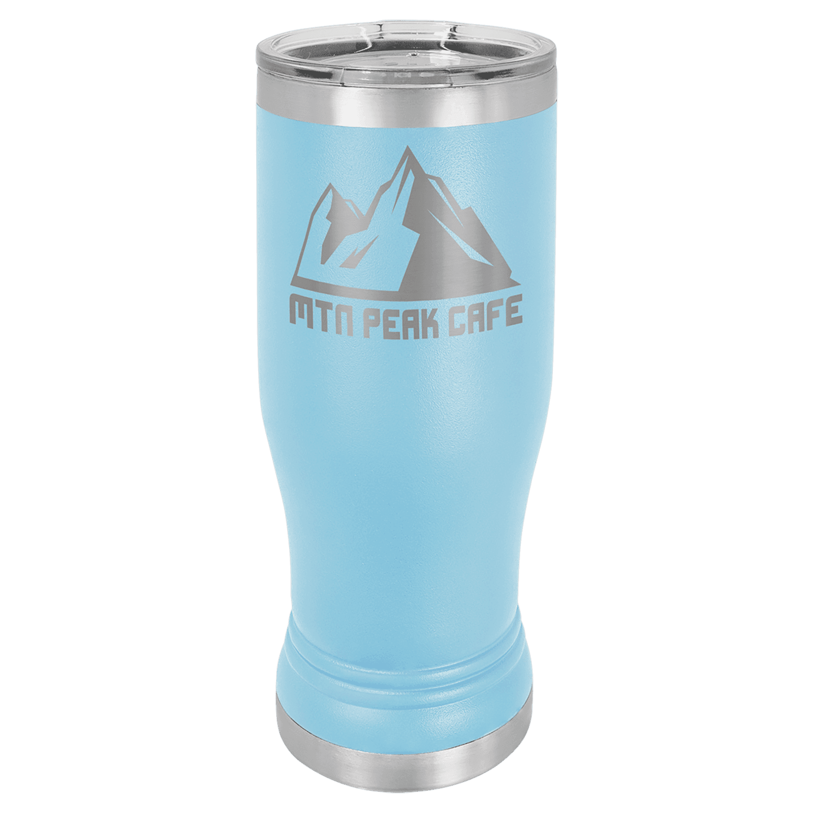 Light Blue 14 oz. Polar Camel Pilsner Tumbler with Clear Lid