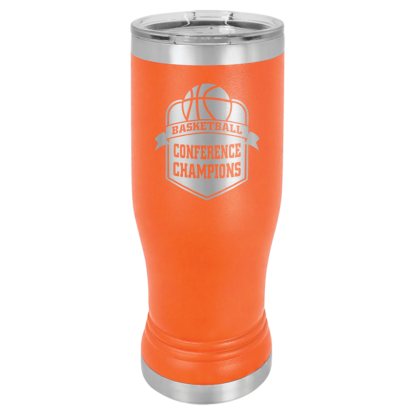 Orange 14 oz. Polar Camel Pilsner Tumbler with Clear Lid
