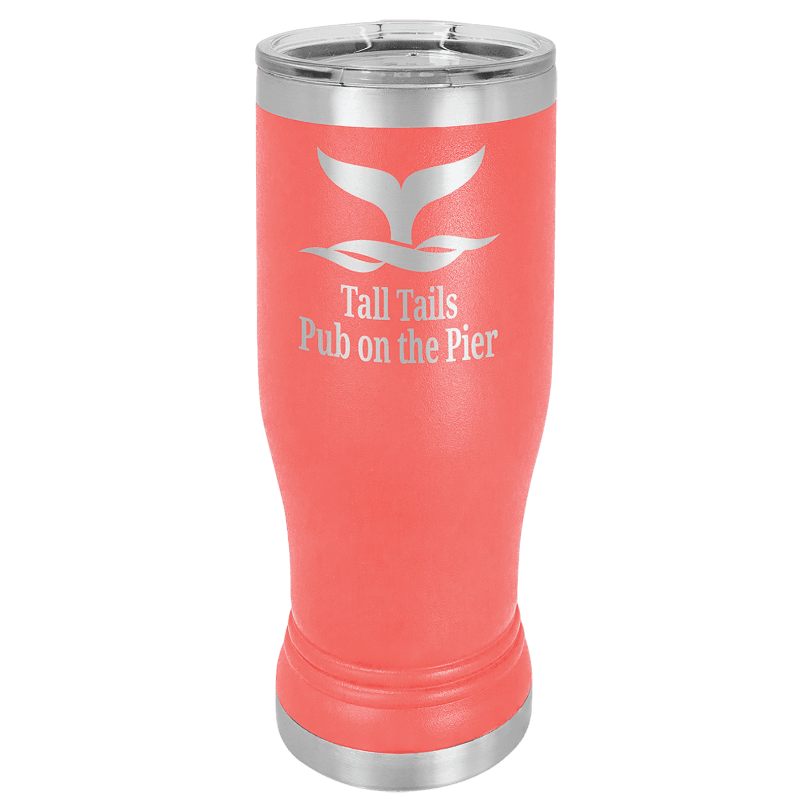 Coral 14 oz. Polar Camel Pilsner Tumbler with Clear Lid