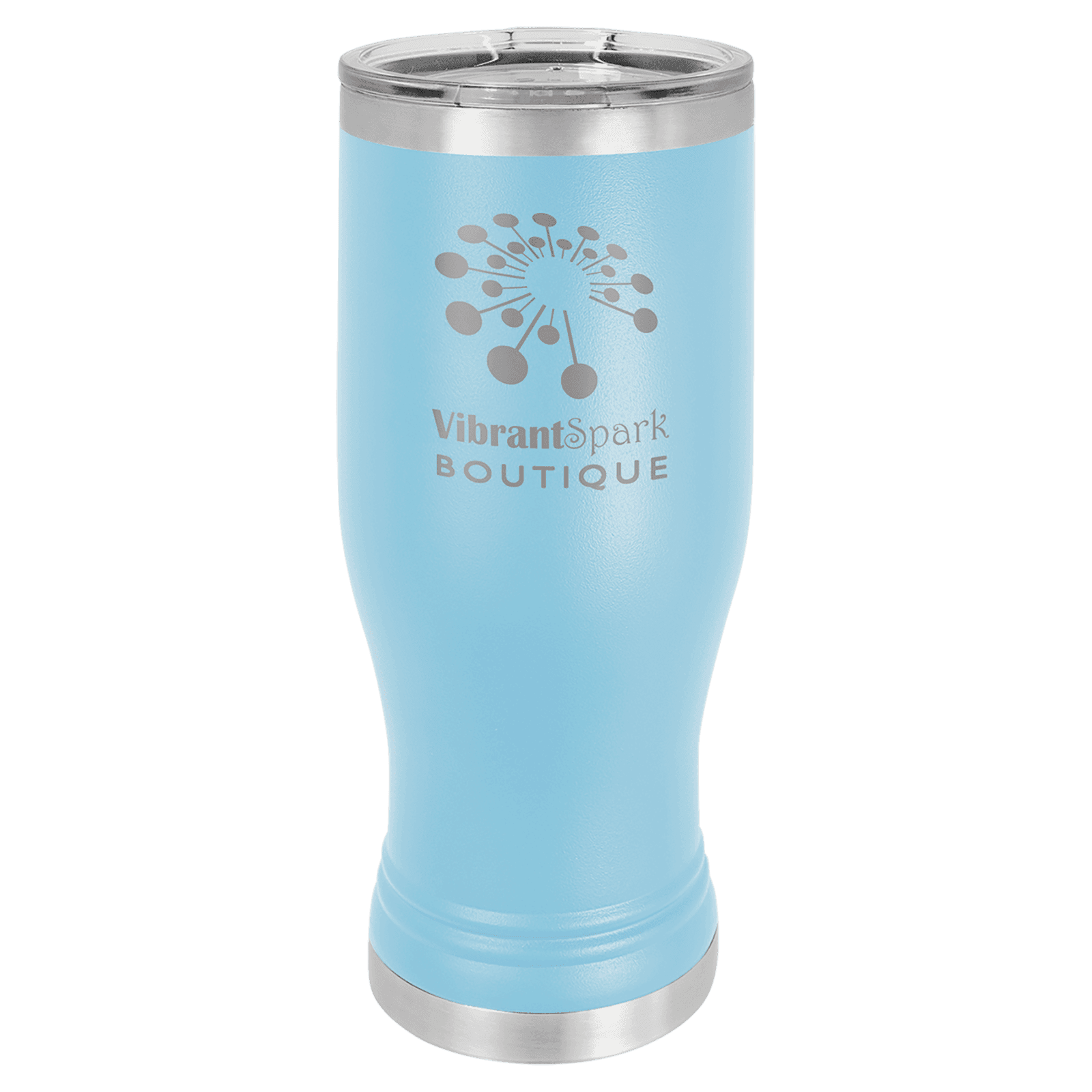 Light Blue 20 oz. Polar Camel Pilsner Tumbler with Clear Lid