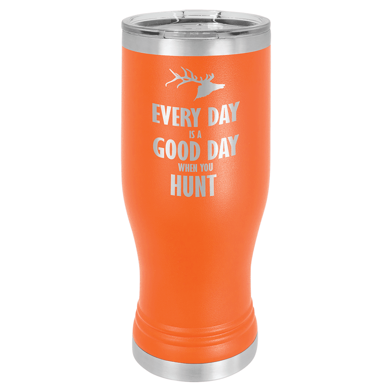 Orange 20 oz. Polar Camel Pilsner Tumbler with Clear Lid
