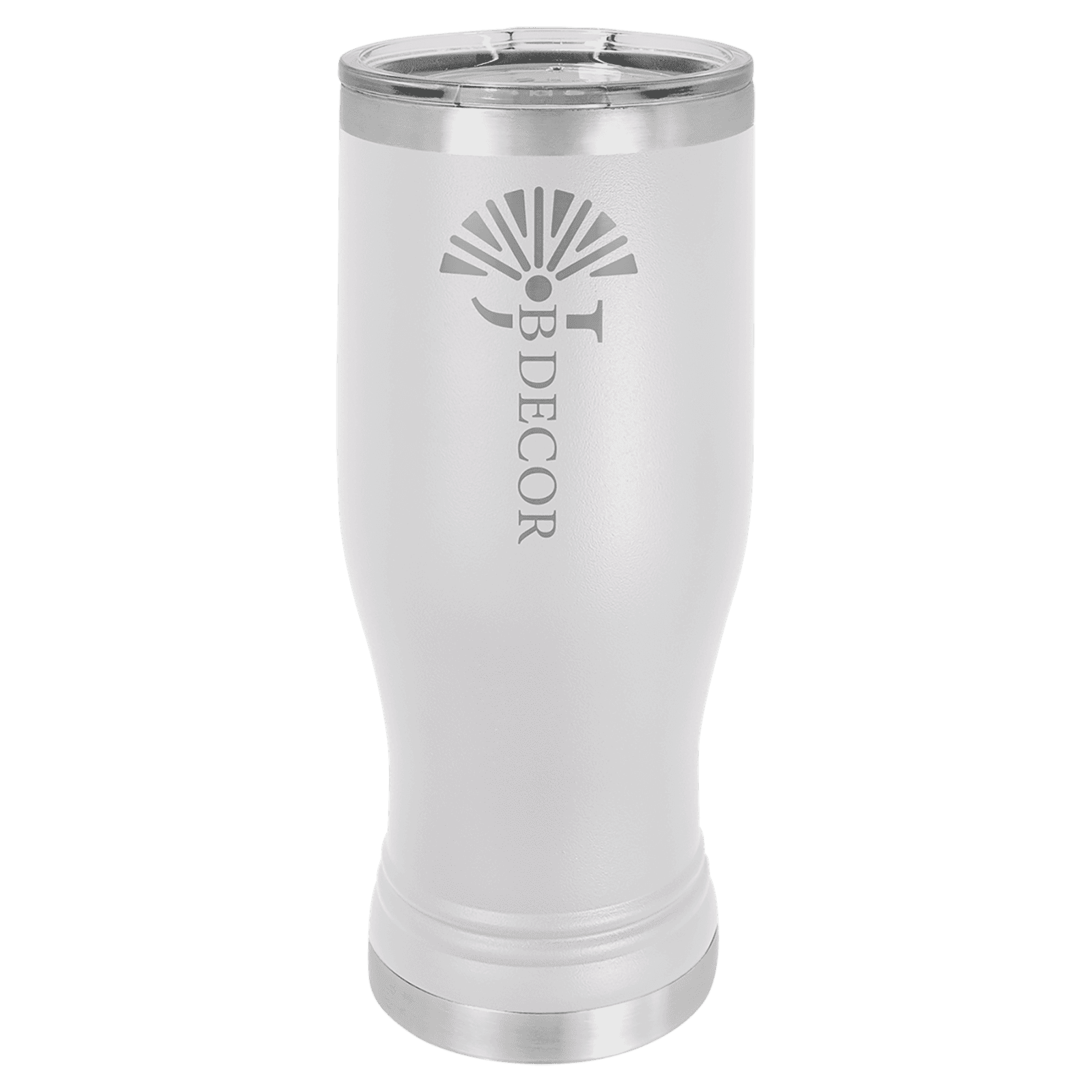 White 20 oz. Polar Camel Pilsner Tumbler with Clear Lid
