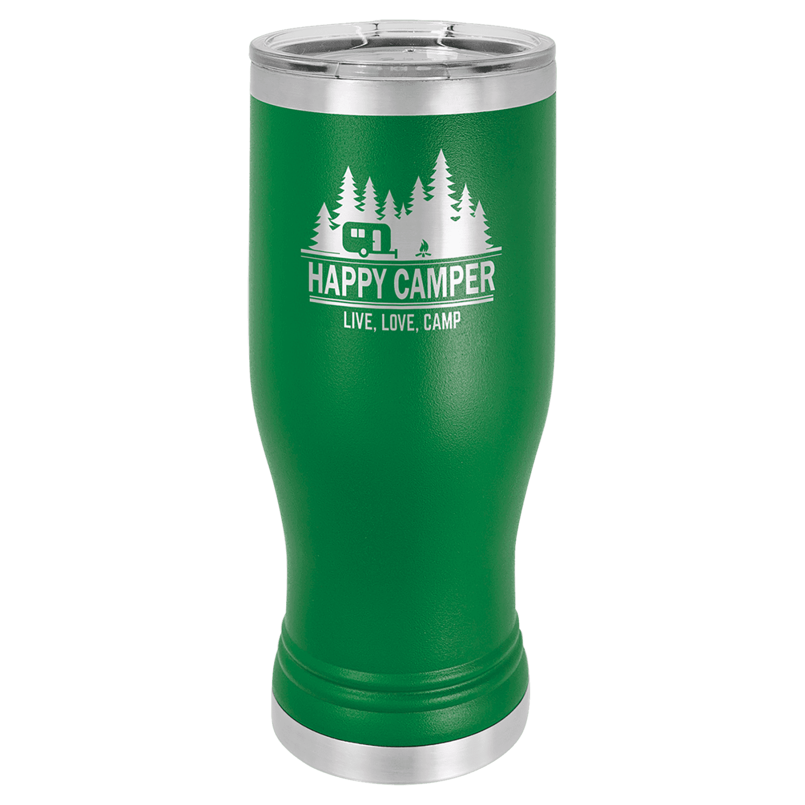Green 20 oz. Polar Camel Pilsner Tumbler with Clear Lid