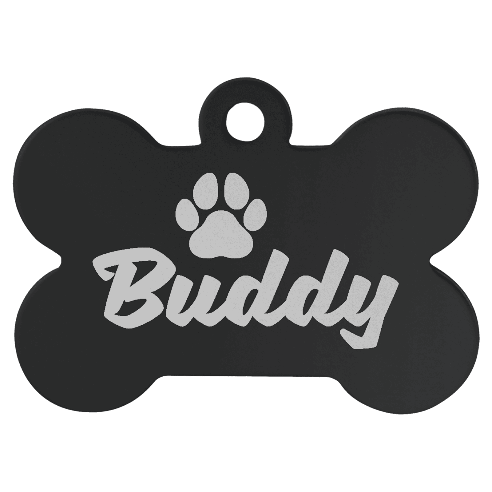 Black Anodized Aluminum Bone Pet Tag