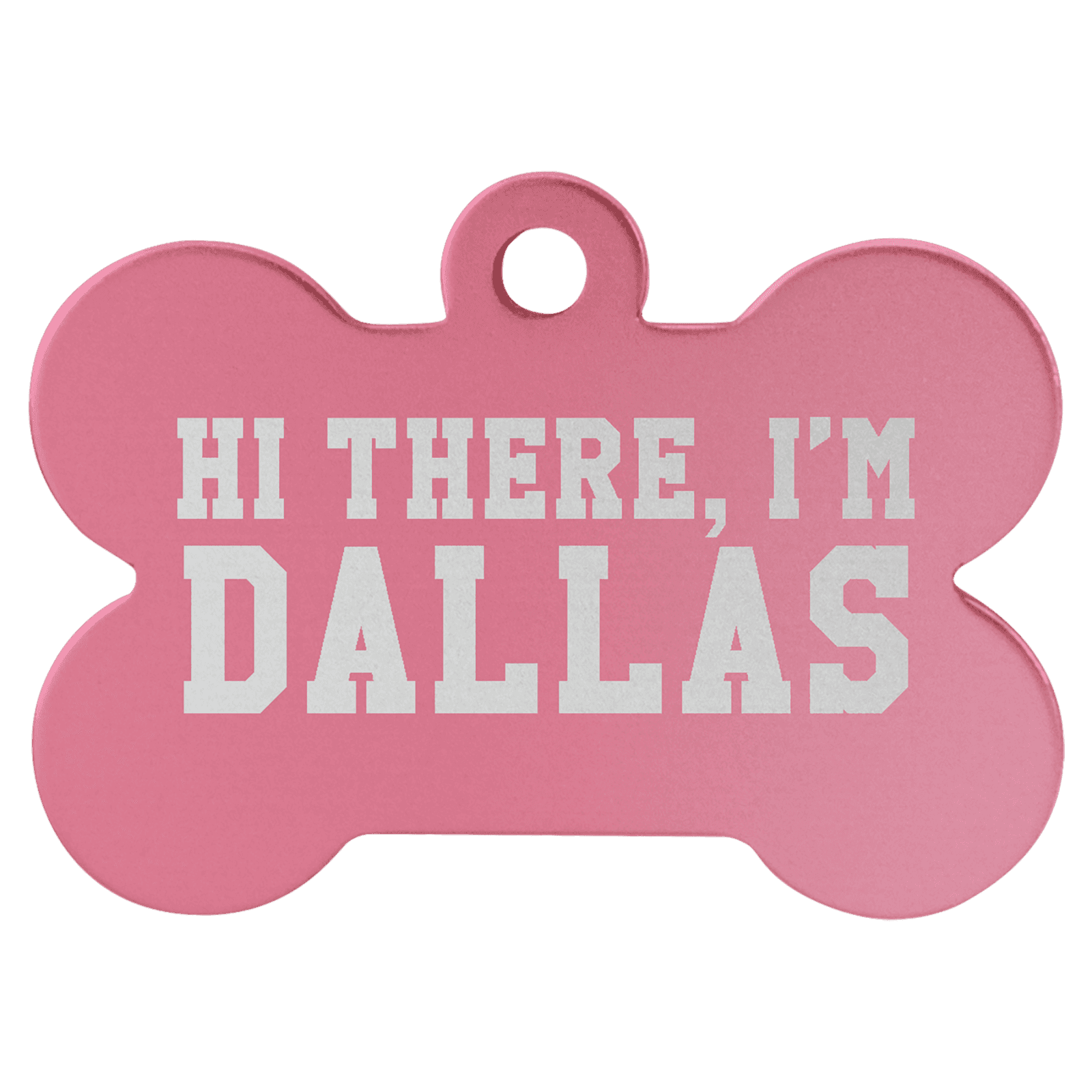 Pink Anodized Aluminum Bone Pet Tag