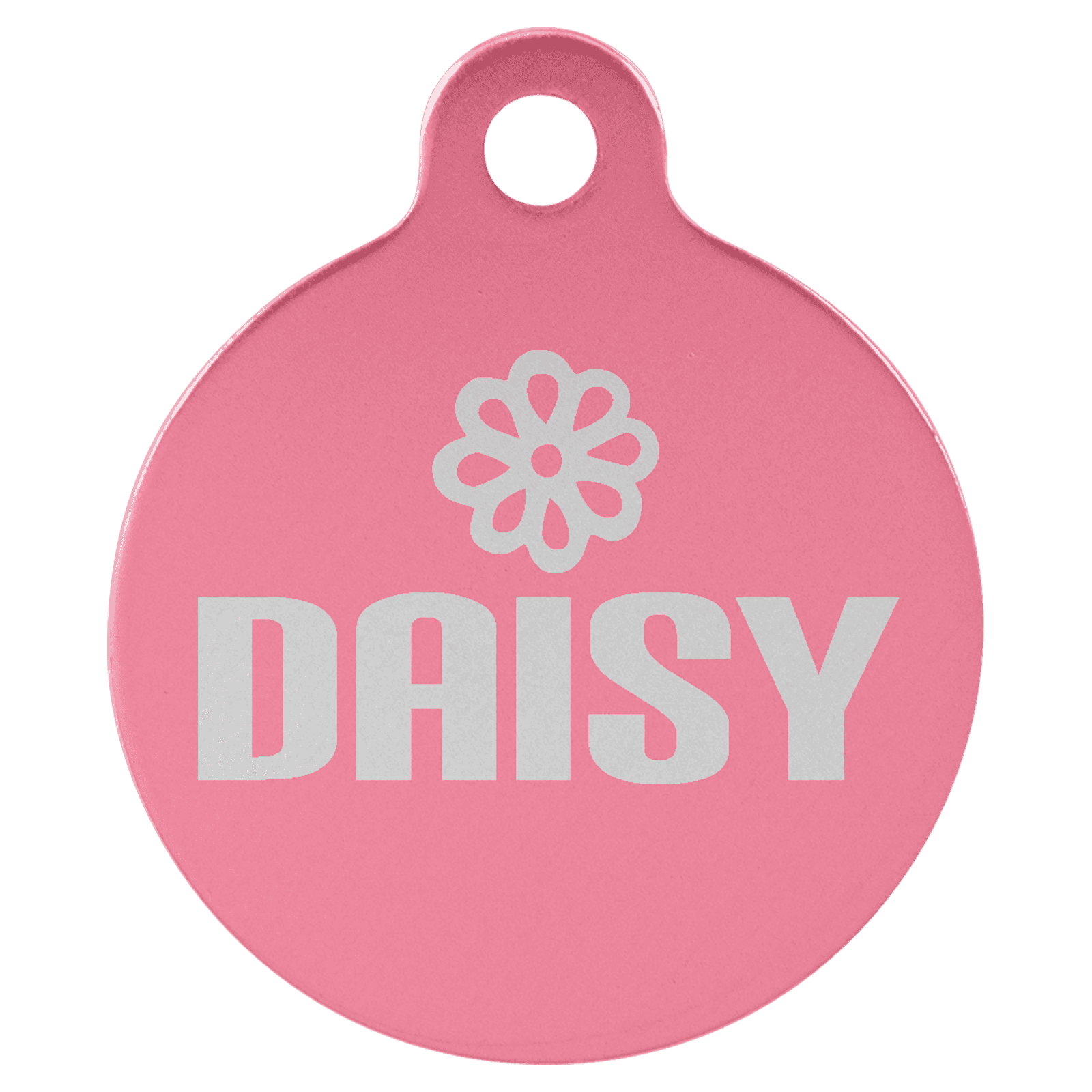 Pink Anodized Aluminum Round Pet Tag