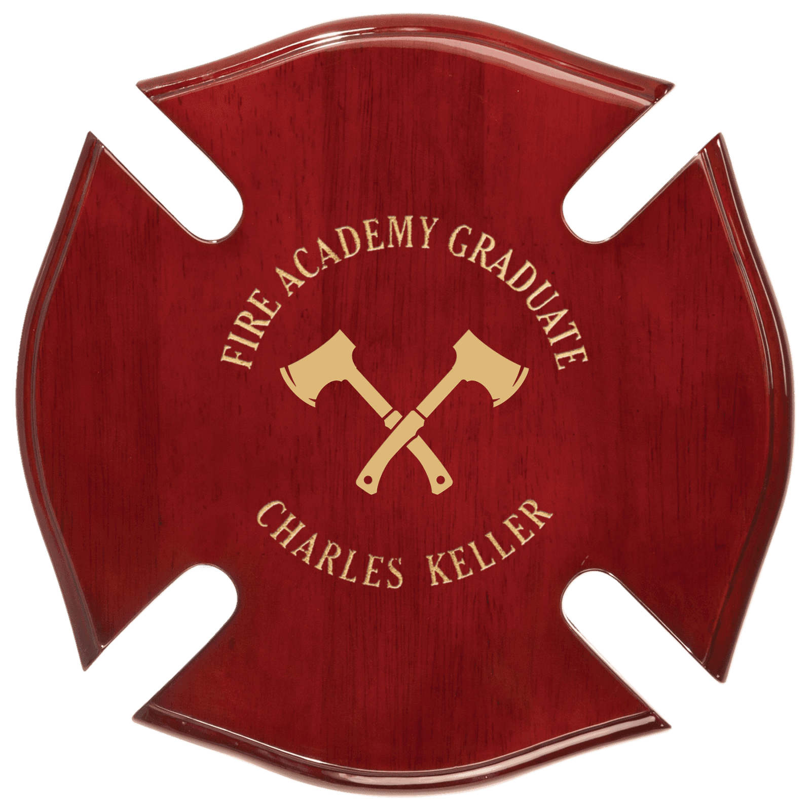 10" x 10" Rosewood Piano Finish Maltese Cross Plaque