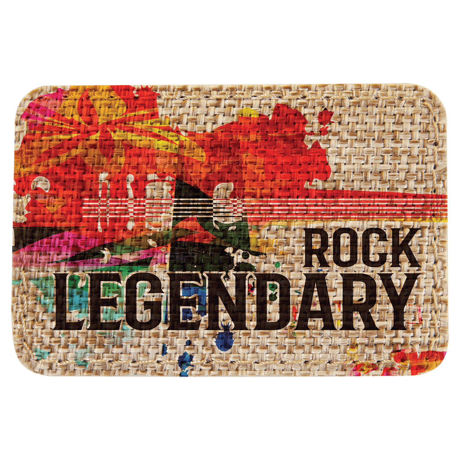 Burlap Rectangle Sublimatable Patch with Adhesive