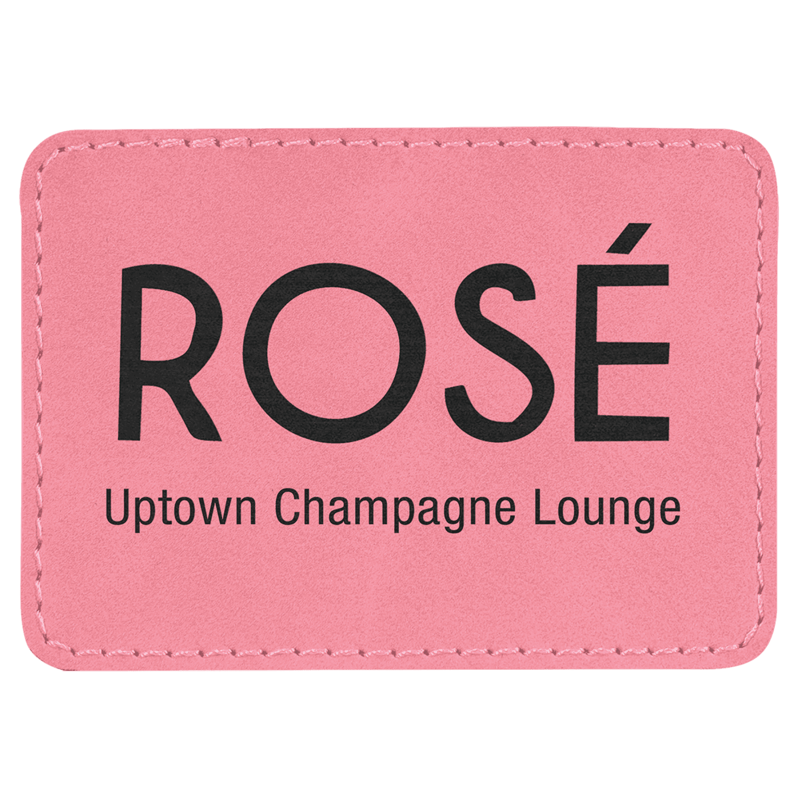 Rectangle Pink Laserable Leatherette Patch with Adhesive