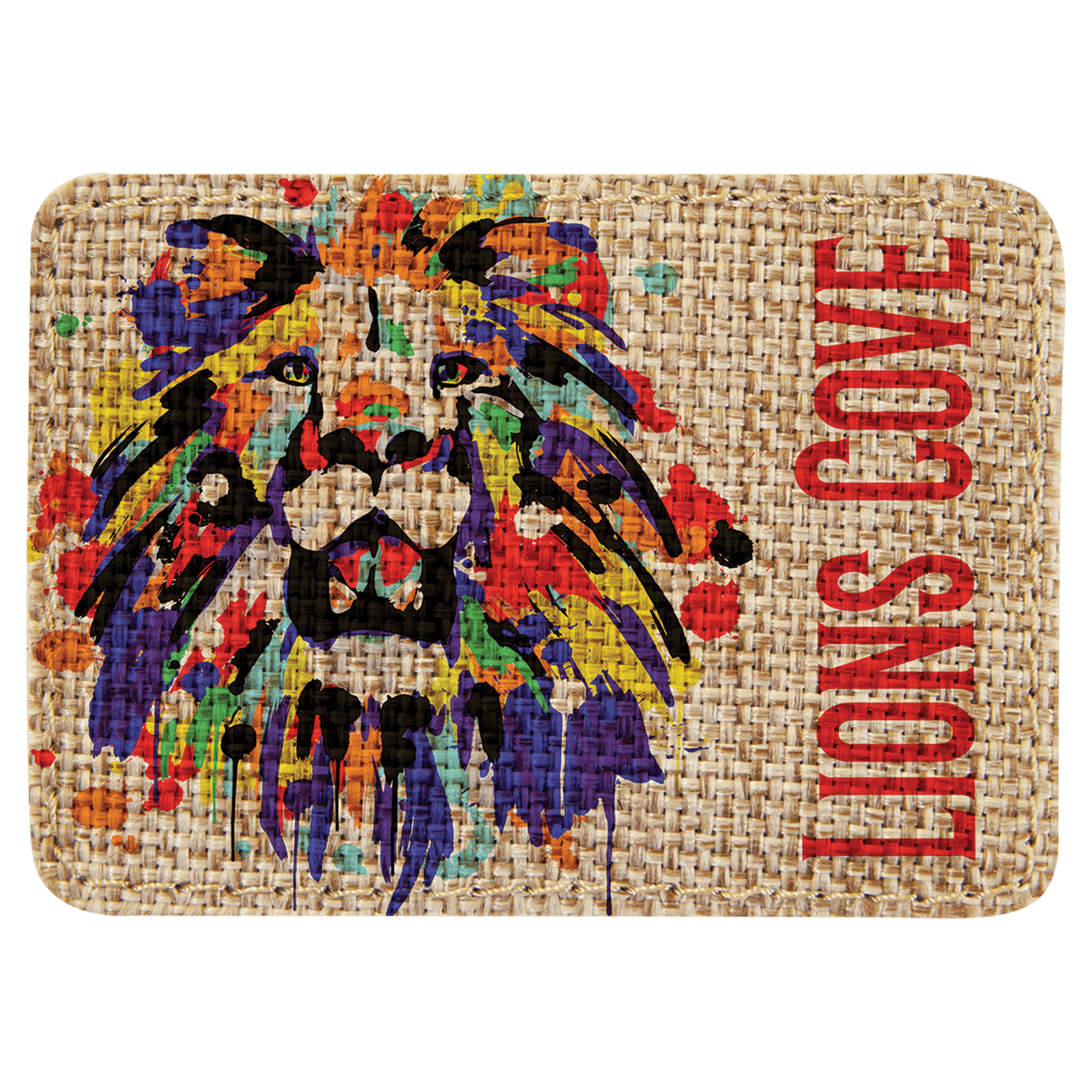 Burlap Rectangle Sublimatable Patch with Adhesive