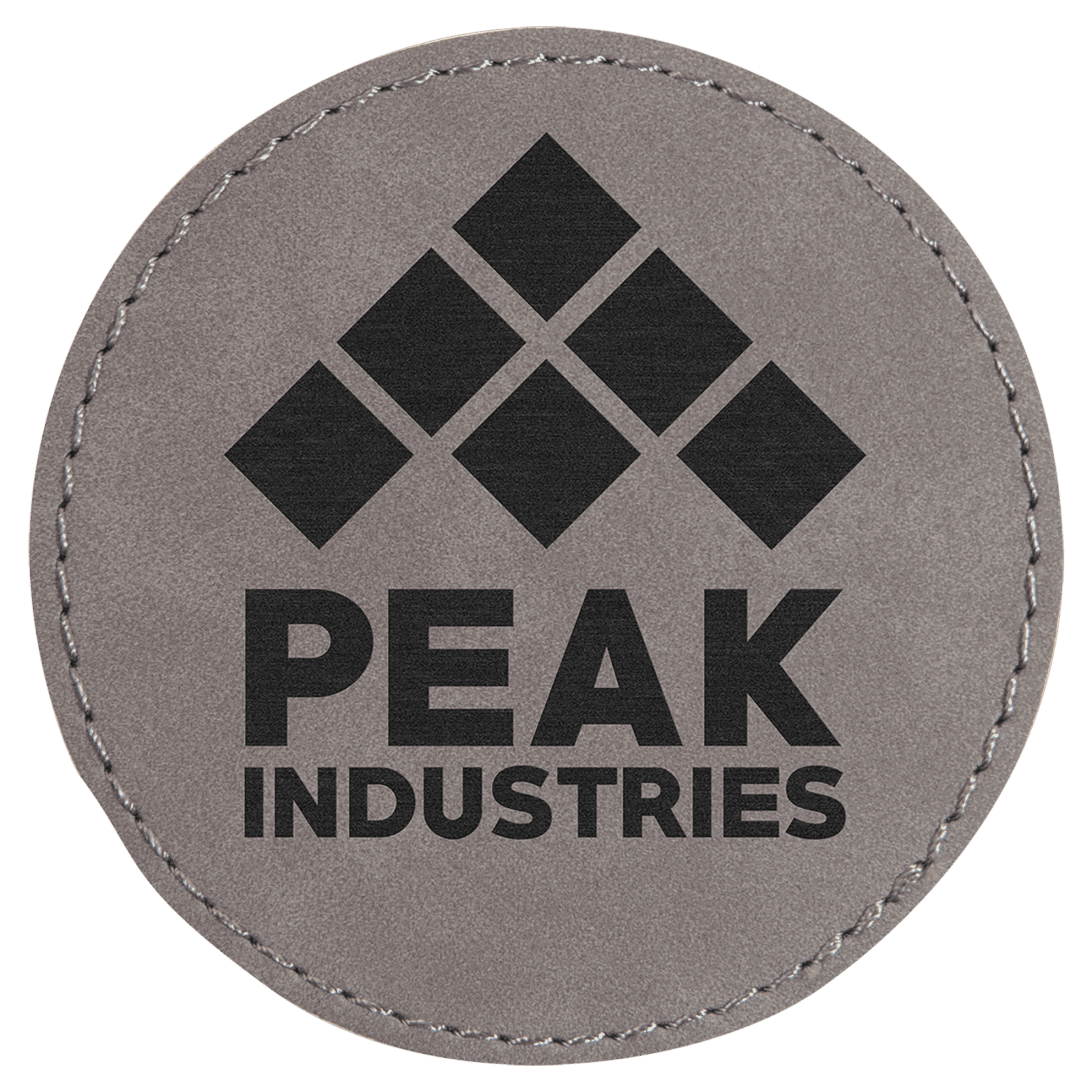 3" Gray Round Leatherette Patch with Adhesive