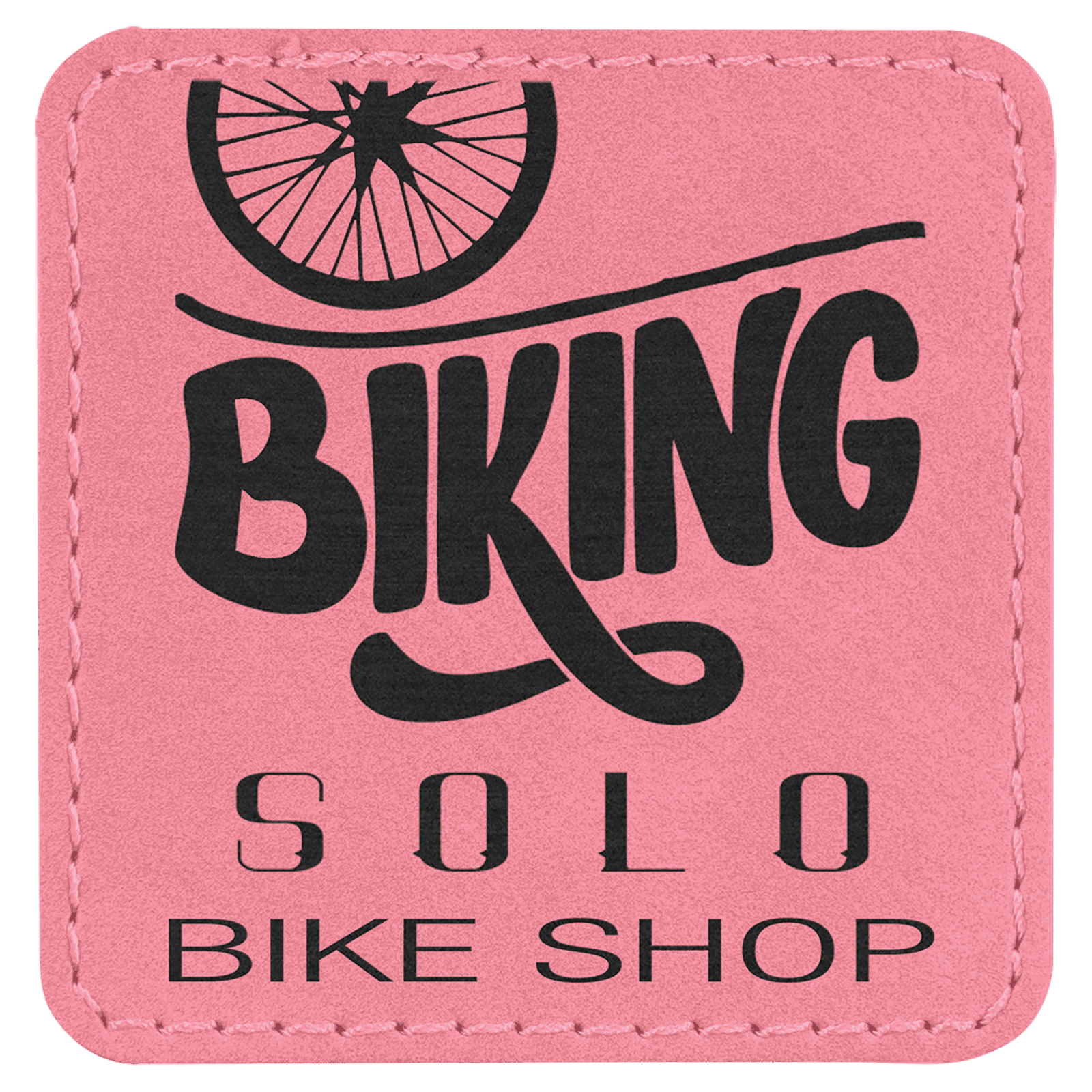 Pink Laserable Leatherette Patch with Adhesive