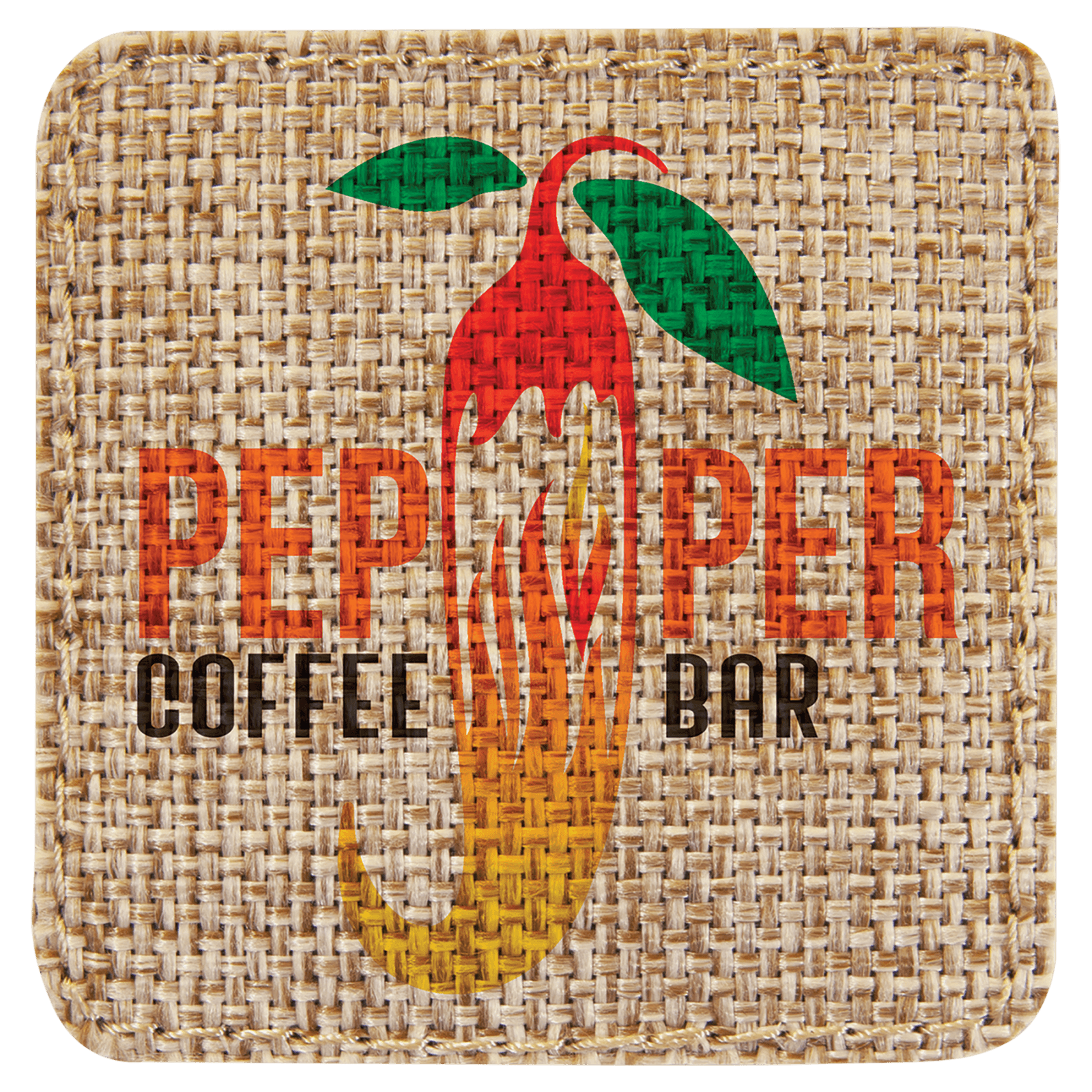 Burlap Square Sublimatable Patch with Adhesive