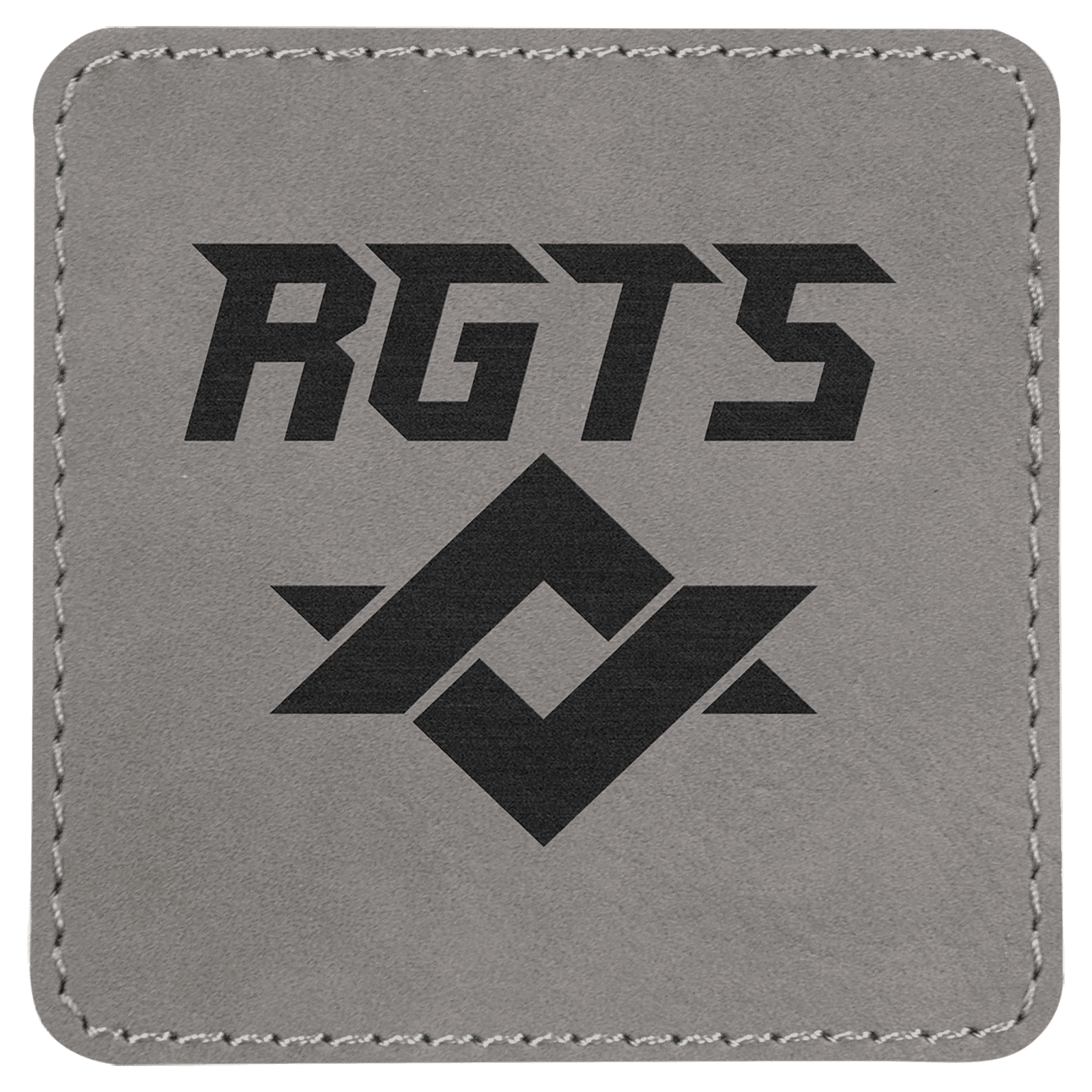 3" x 3" Gray Square Leatherette Patch with Adhesive