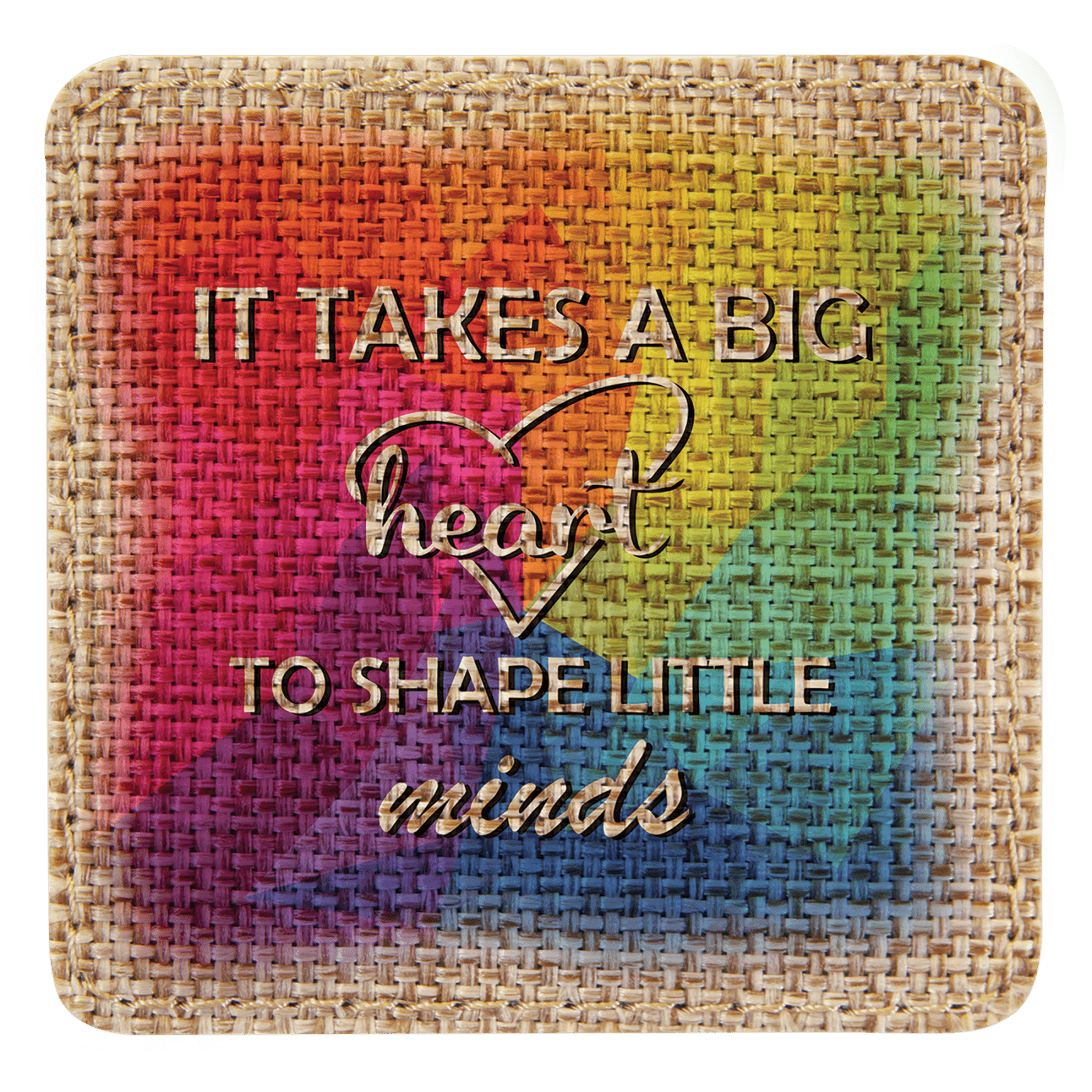 Burlap Square Sublimatable Patch with Adhesive