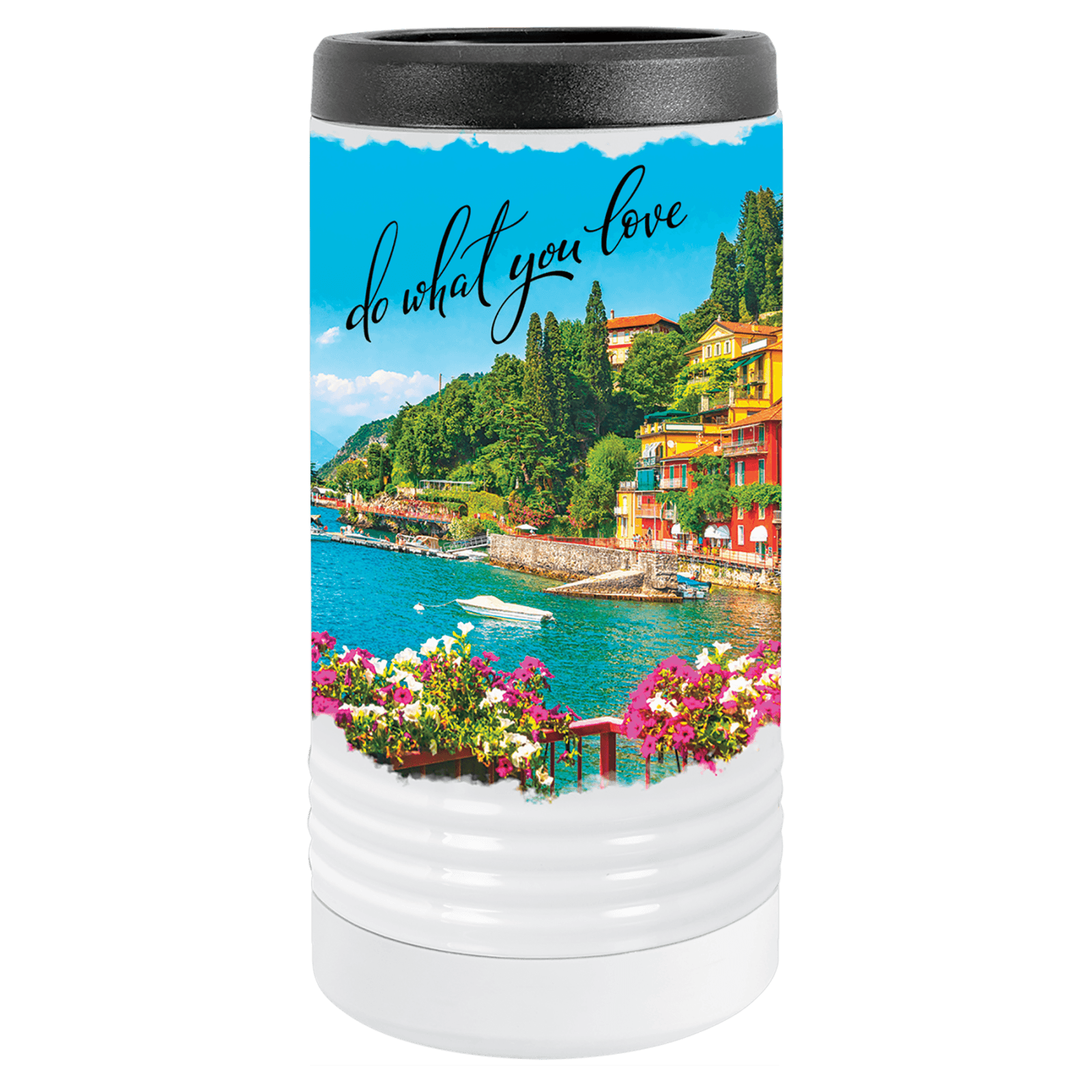 White Full Color Polar Camel Slim Beverage Holder