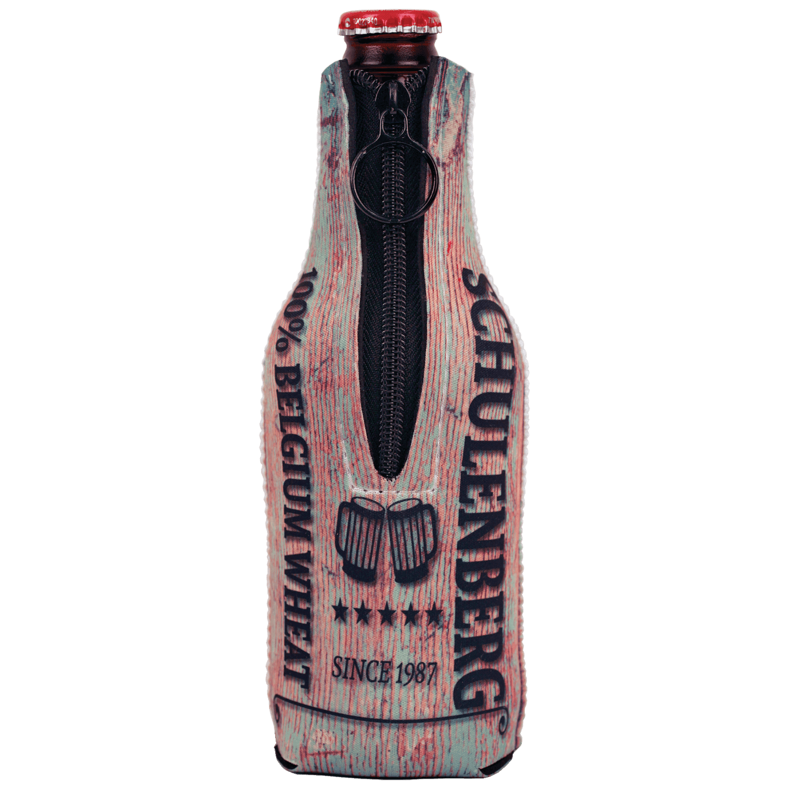 Neoprene Bottle Beverage Holder with Zipper