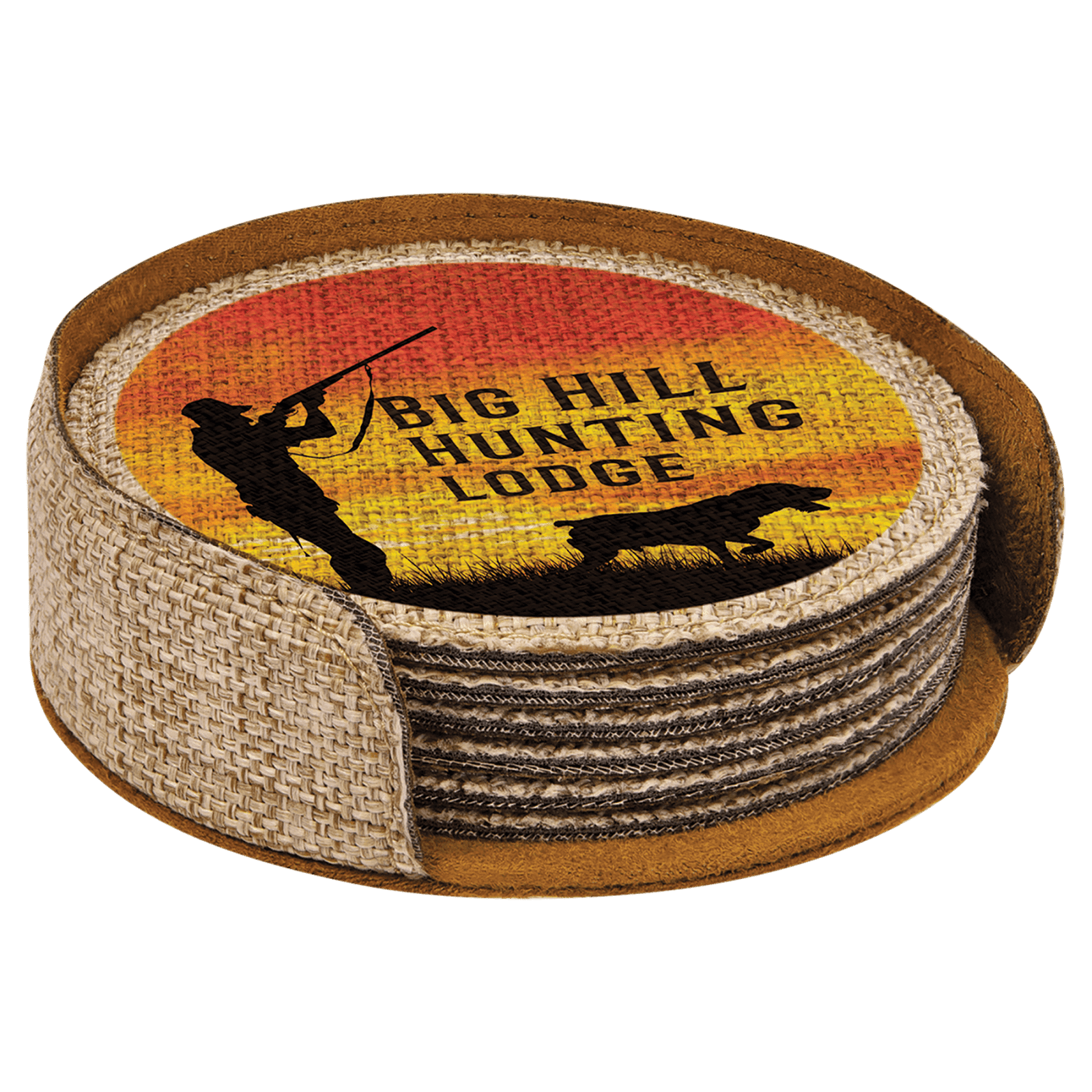 Sublimatable Burlap Round 6-Coaster Set