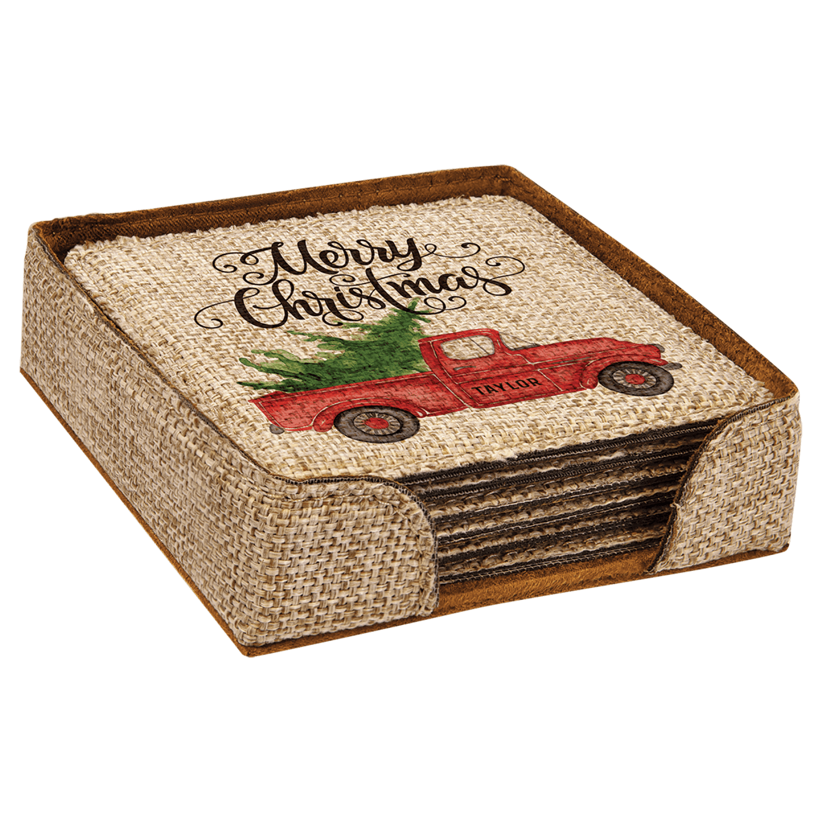 Sublimatable Burlap Square 6-Coaster Set