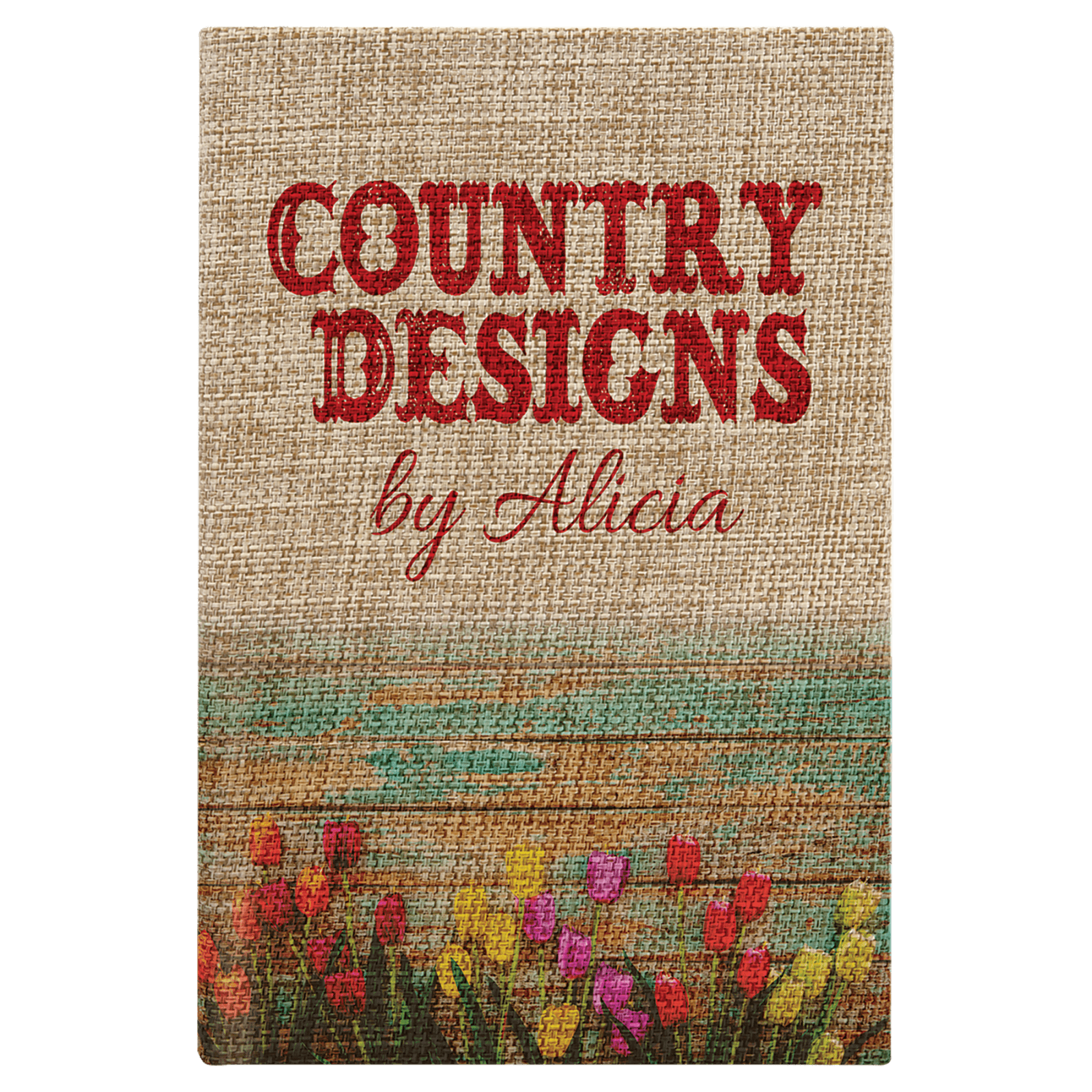 Small Full Color Burlap Sketch Book with White Unlined Paper