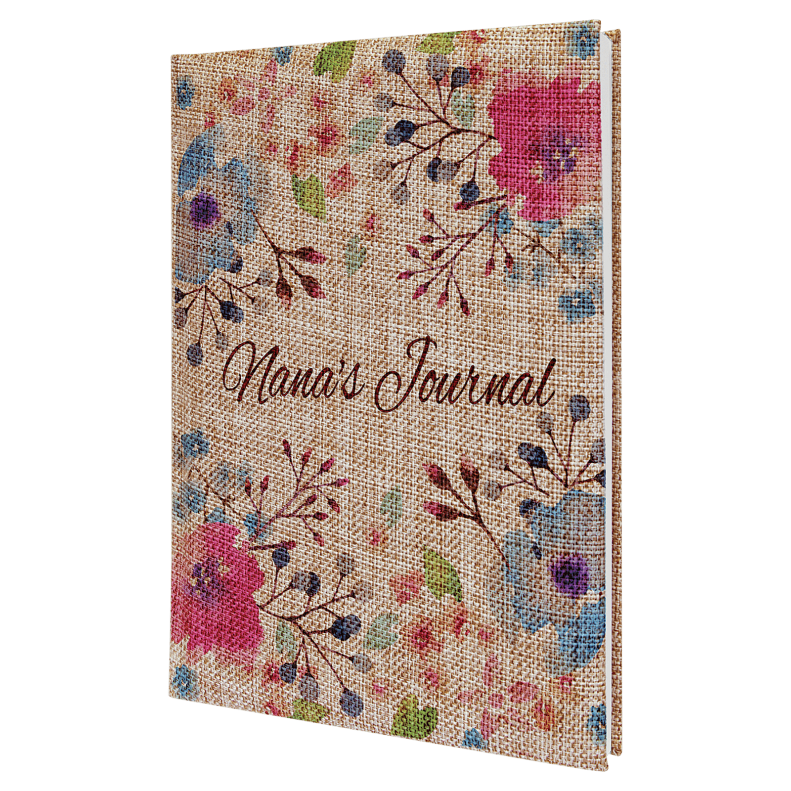 Large Full Color Burlap Journal with White Lined Paper