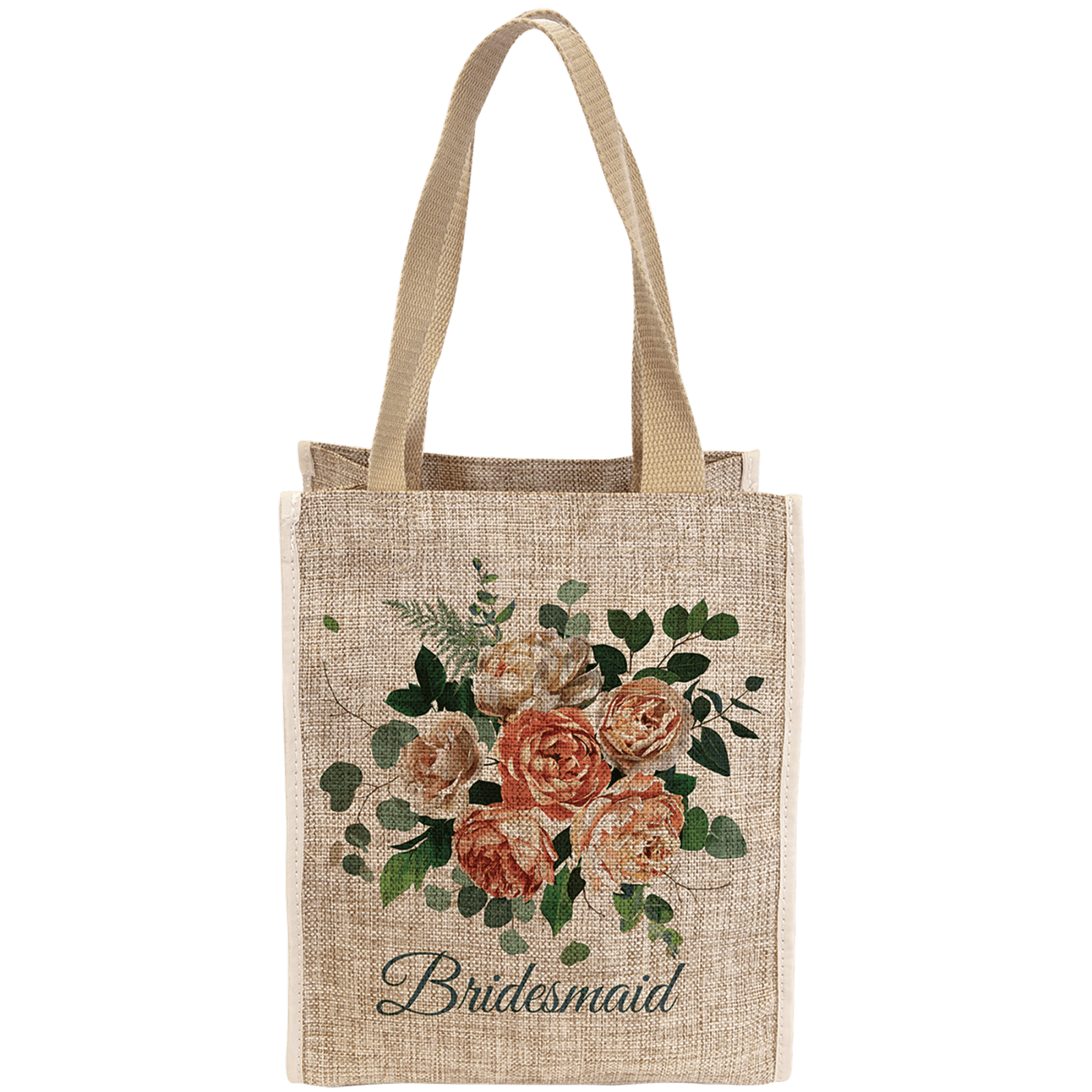 Burlap Sublimatable Gift Bag with 5" Gusset