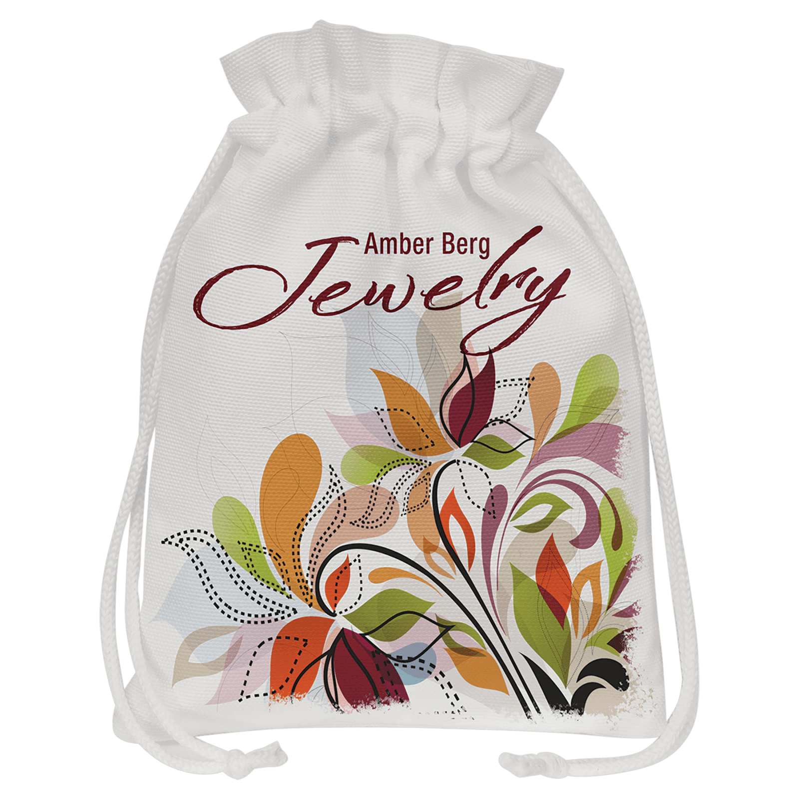 White Canvas Drawstring Bag