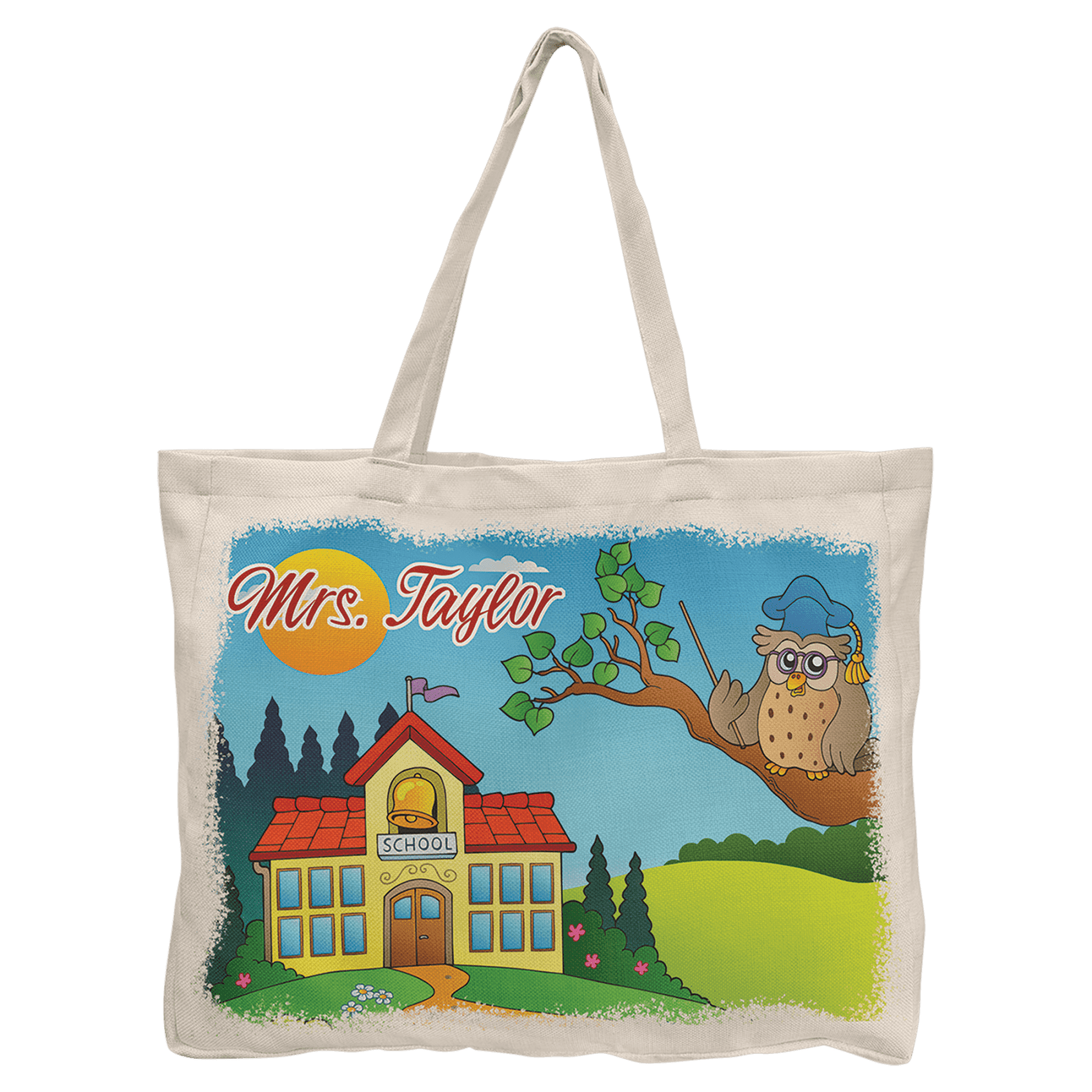 Linen Full Color Tote Bag with 4" Gusset