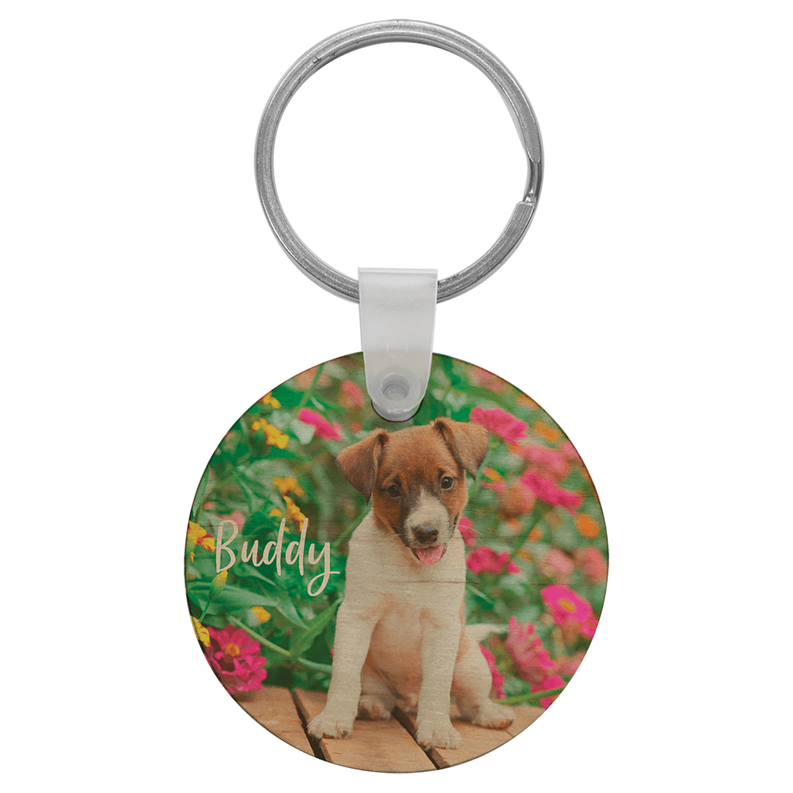 Full Color Round Wood Key Chain