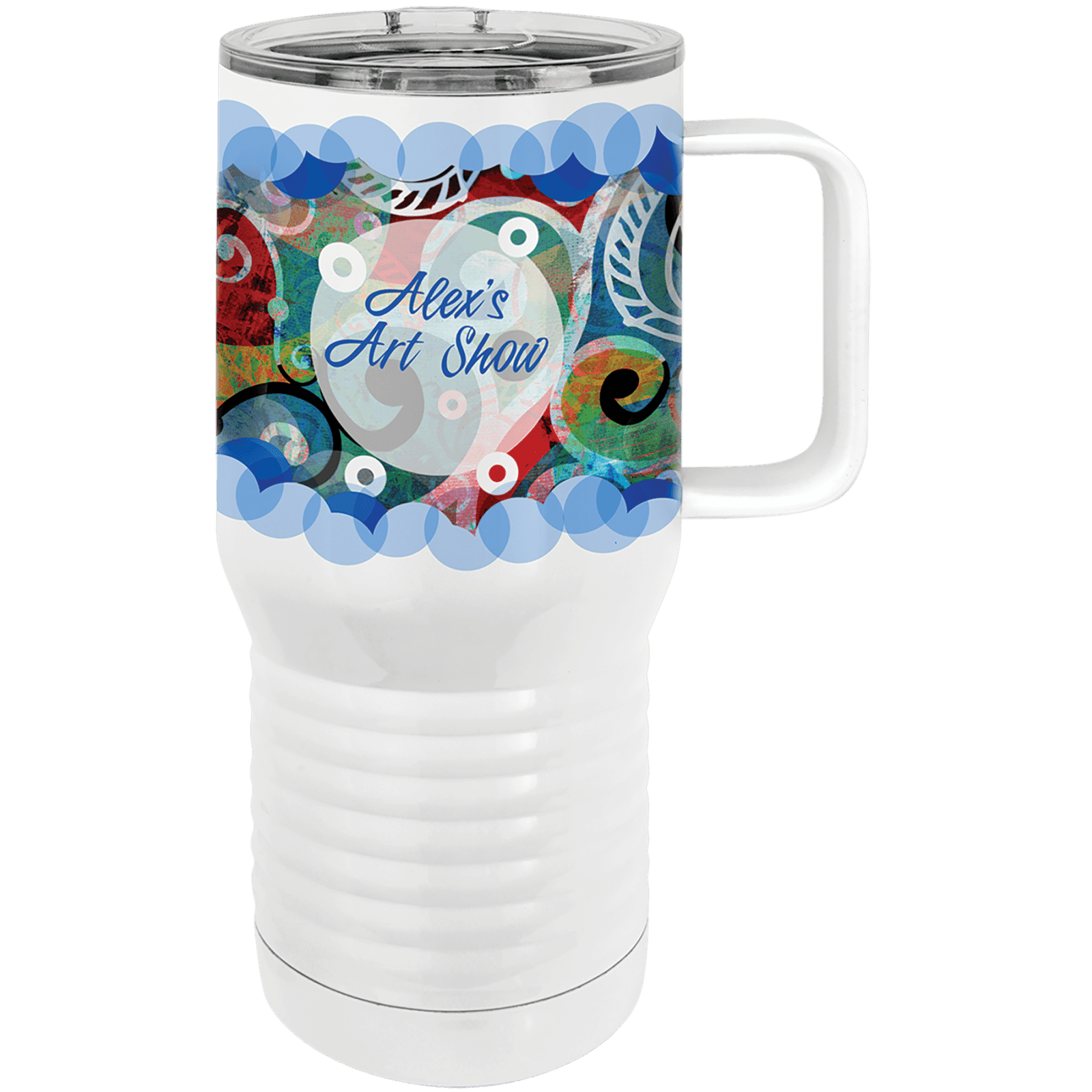 White Full Color Polar Camel 20 oz. Travel Mug w/Slider Lid
