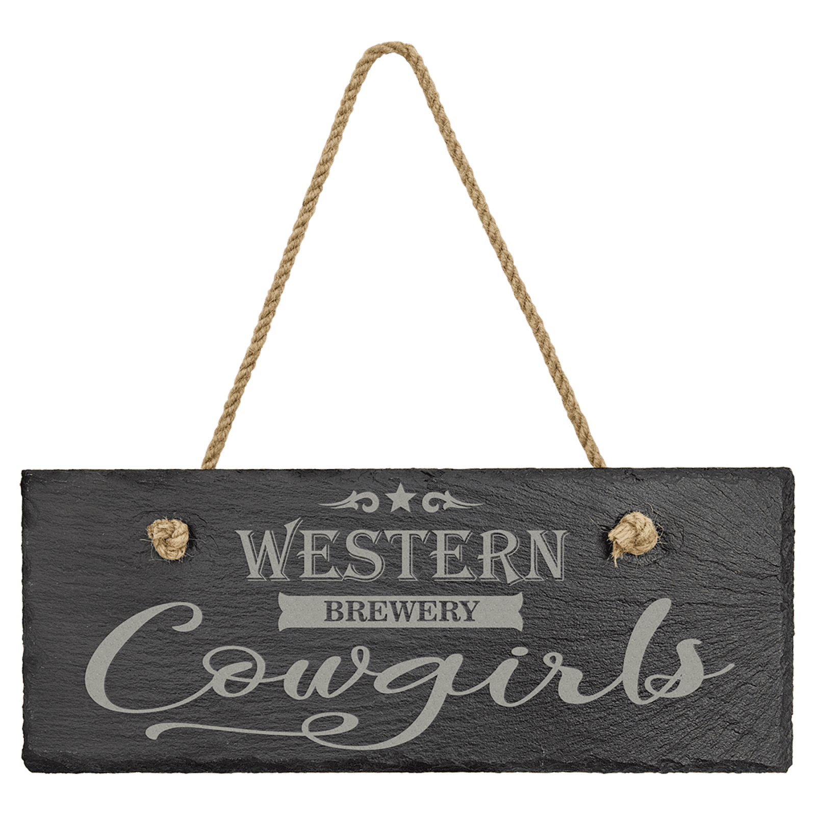 Rectangle Slate Decor with Hanging String