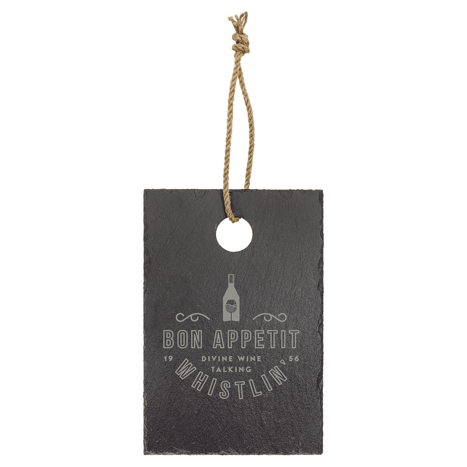 Slate Cutting Board with Rubber Pads and Hanging String